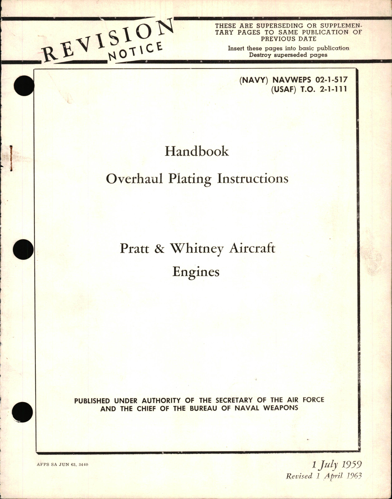 Sample page 1 from AirCorps Library document: Overhaul Plating Instructions for Pratt & Whitney Aircraft Engines