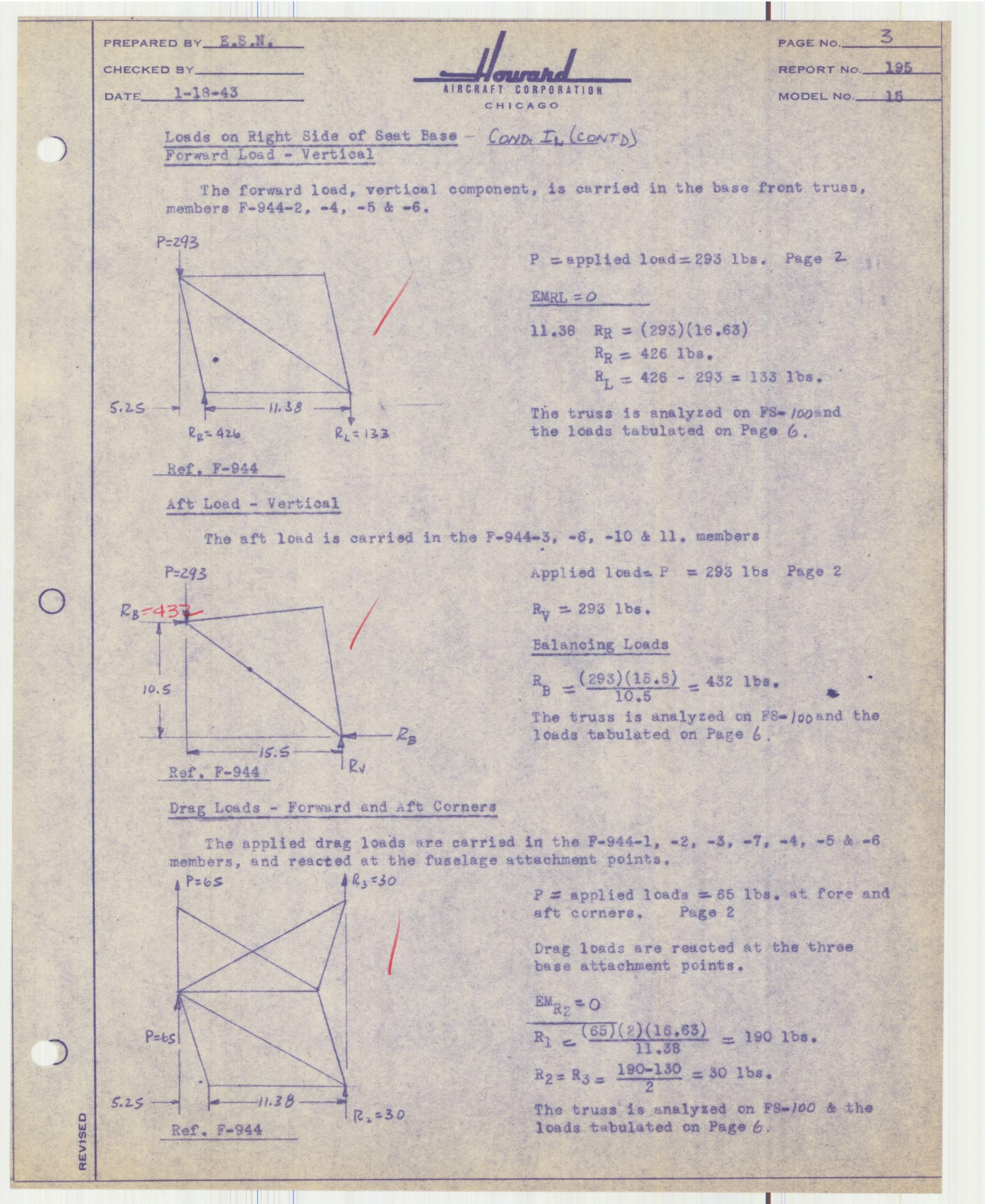 Sample page 4 from AirCorps Library document: Report 195, Analysis of Revised Seat Base, DGA-15