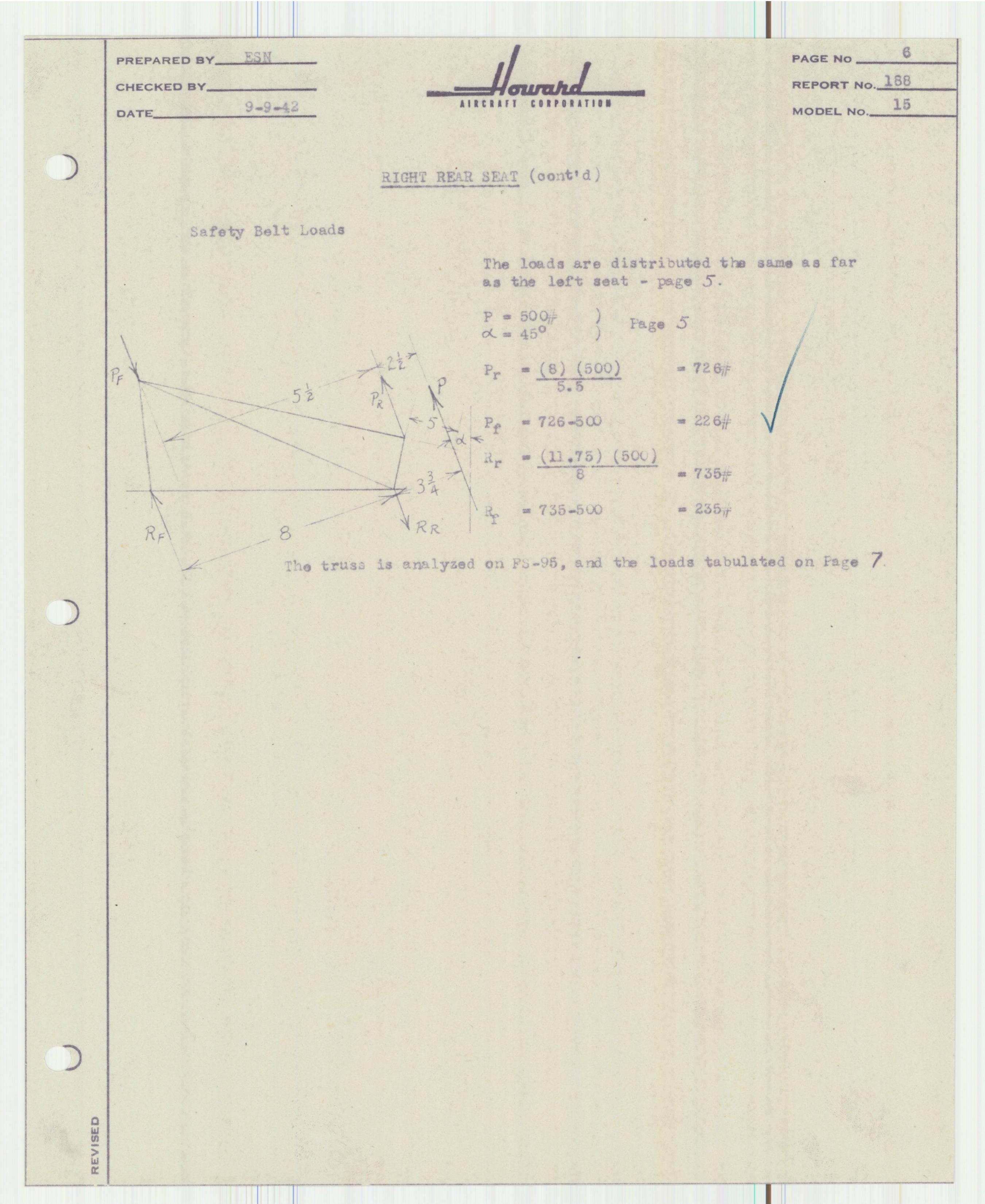 Sample page 7 from AirCorps Library document: Report 188, Analysis of Individual Rear Seats, DGA-15