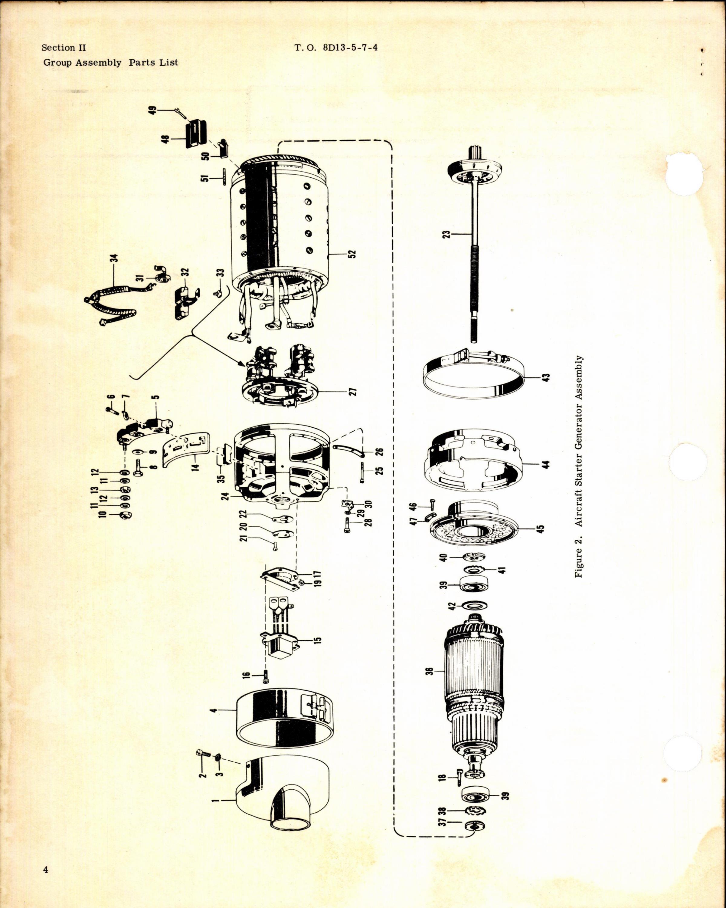 Sample page 4 from AirCorps Library document: Illustrated Parts Breakdown for Aircraft Starter Generator