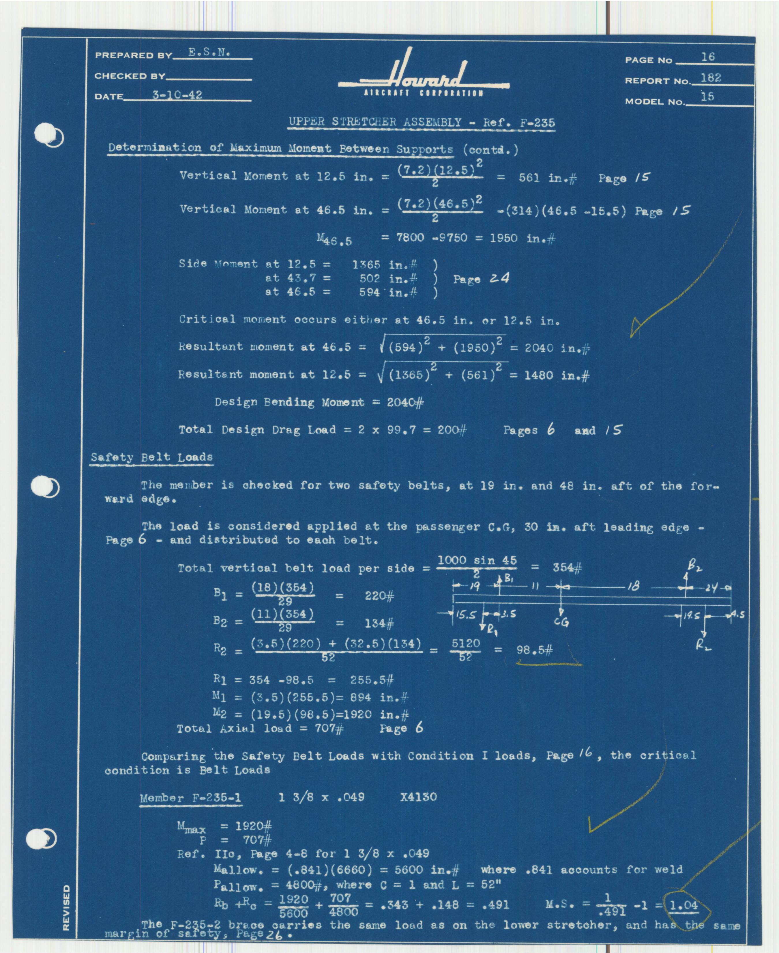 Sample page 20 from AirCorps Library document: Report 182, Analysis of Stretcher Installation, DGA-15