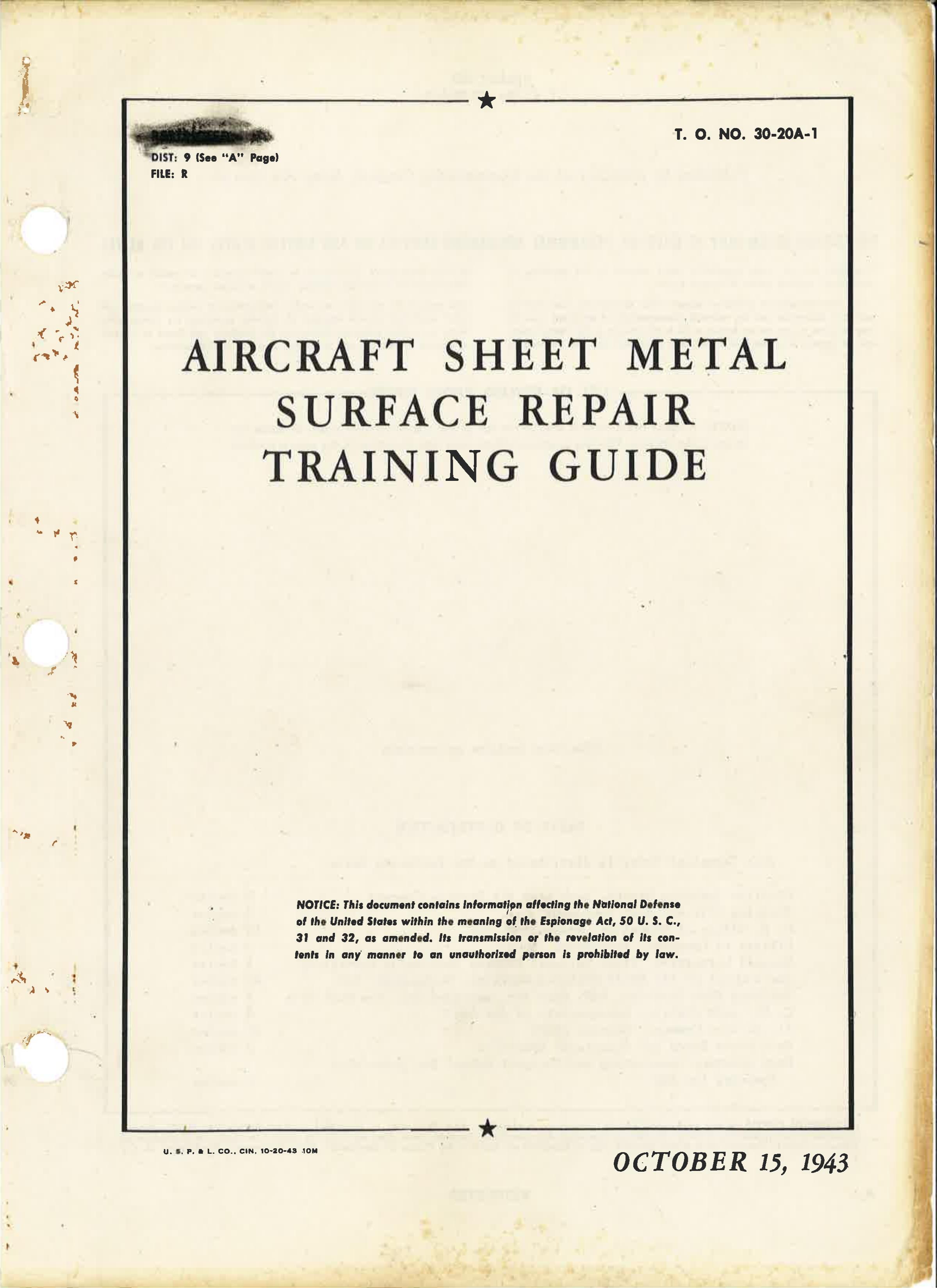 Sample page 1 from AirCorps Library document: Aircraft Sheet Metal Surface Repair Training Guide 