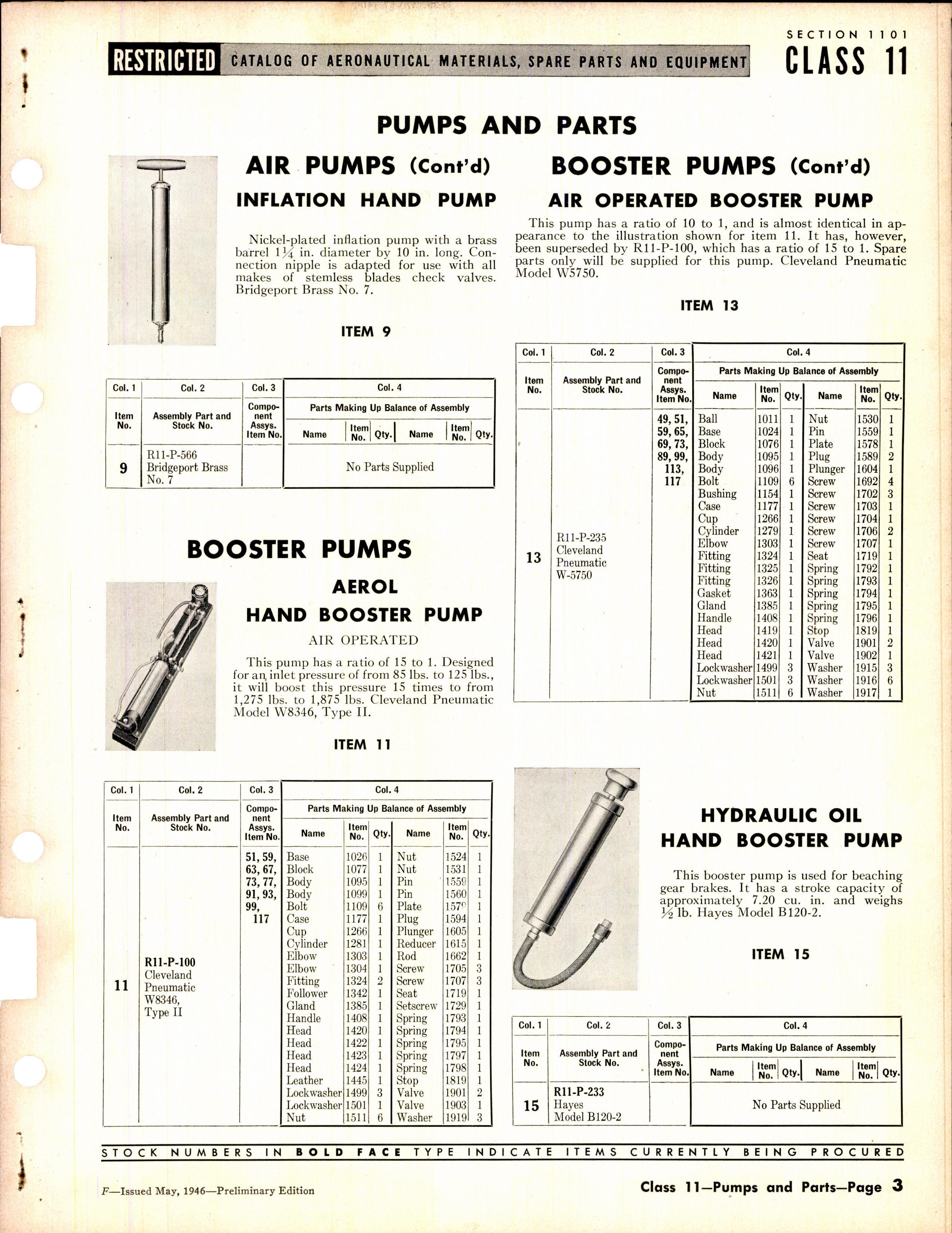 Sample page 3 from AirCorps Library document: Pumps and Parts