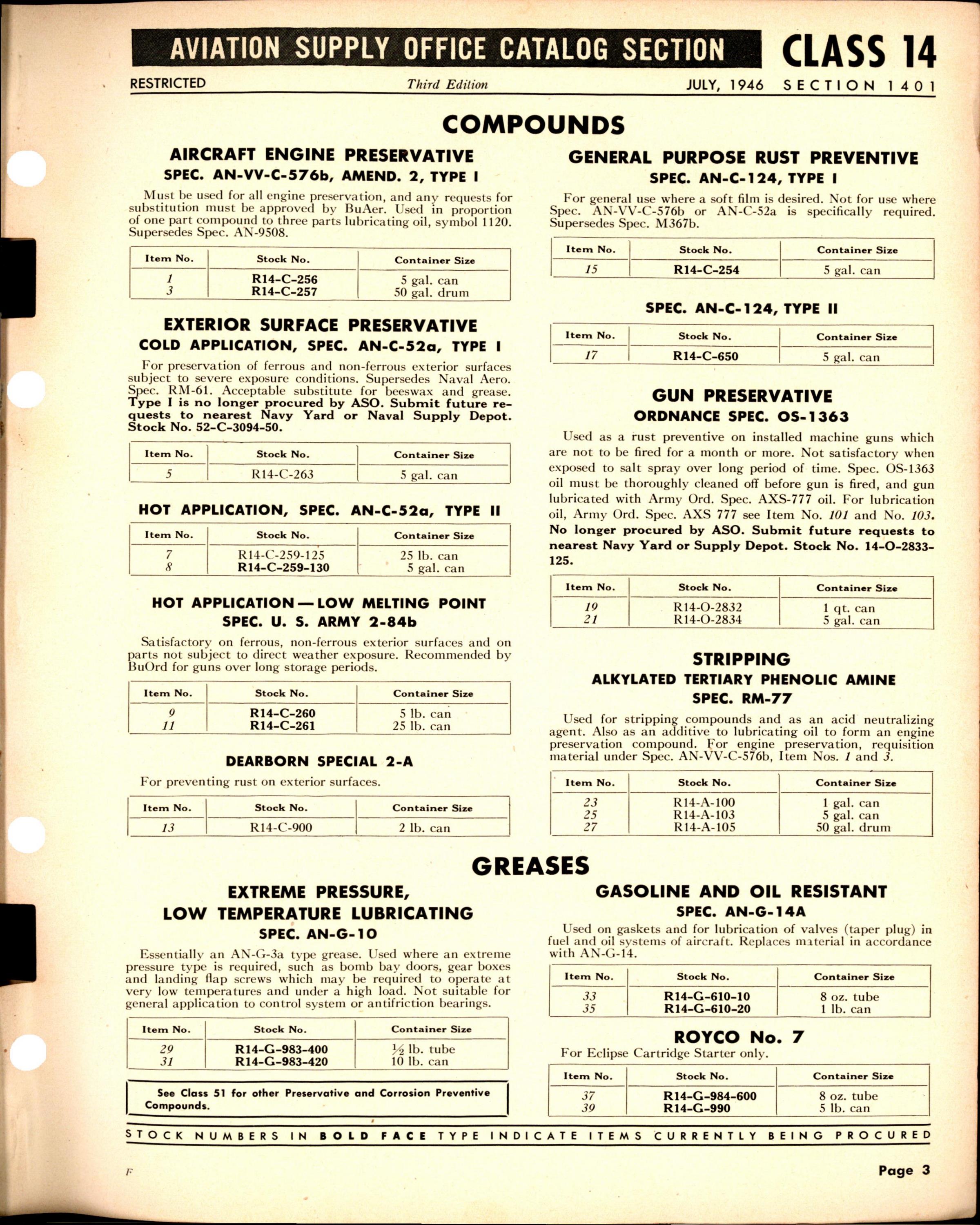 Sample page 3 from AirCorps Library document: Compounds, Greases, Lubricants, Oils, & Solvents
