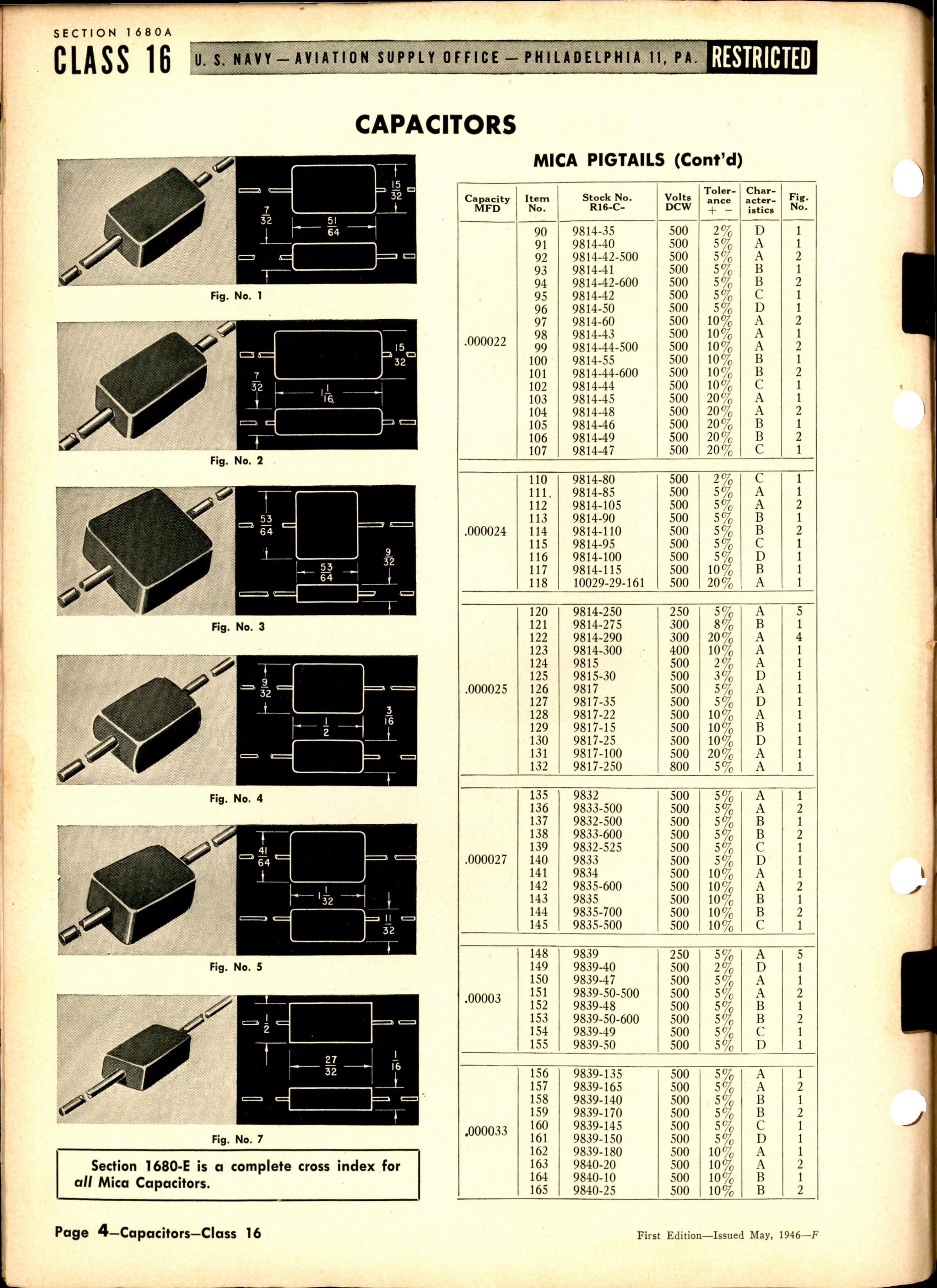 Sample page 4 from AirCorps Library document: Mica Capacitors Pigtails
