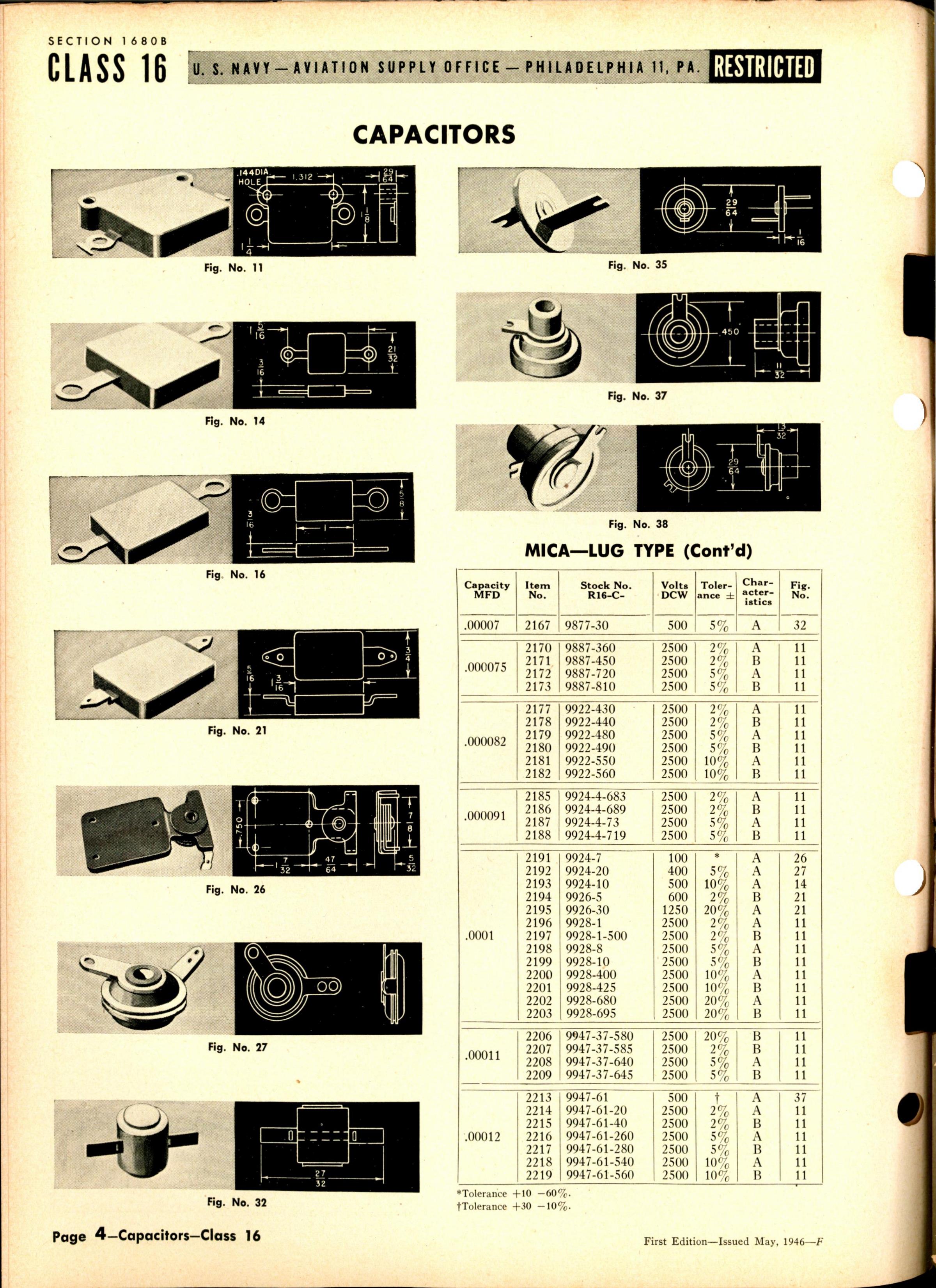 Sample page 4 from AirCorps Library document: Mica Capacitors Lug Type