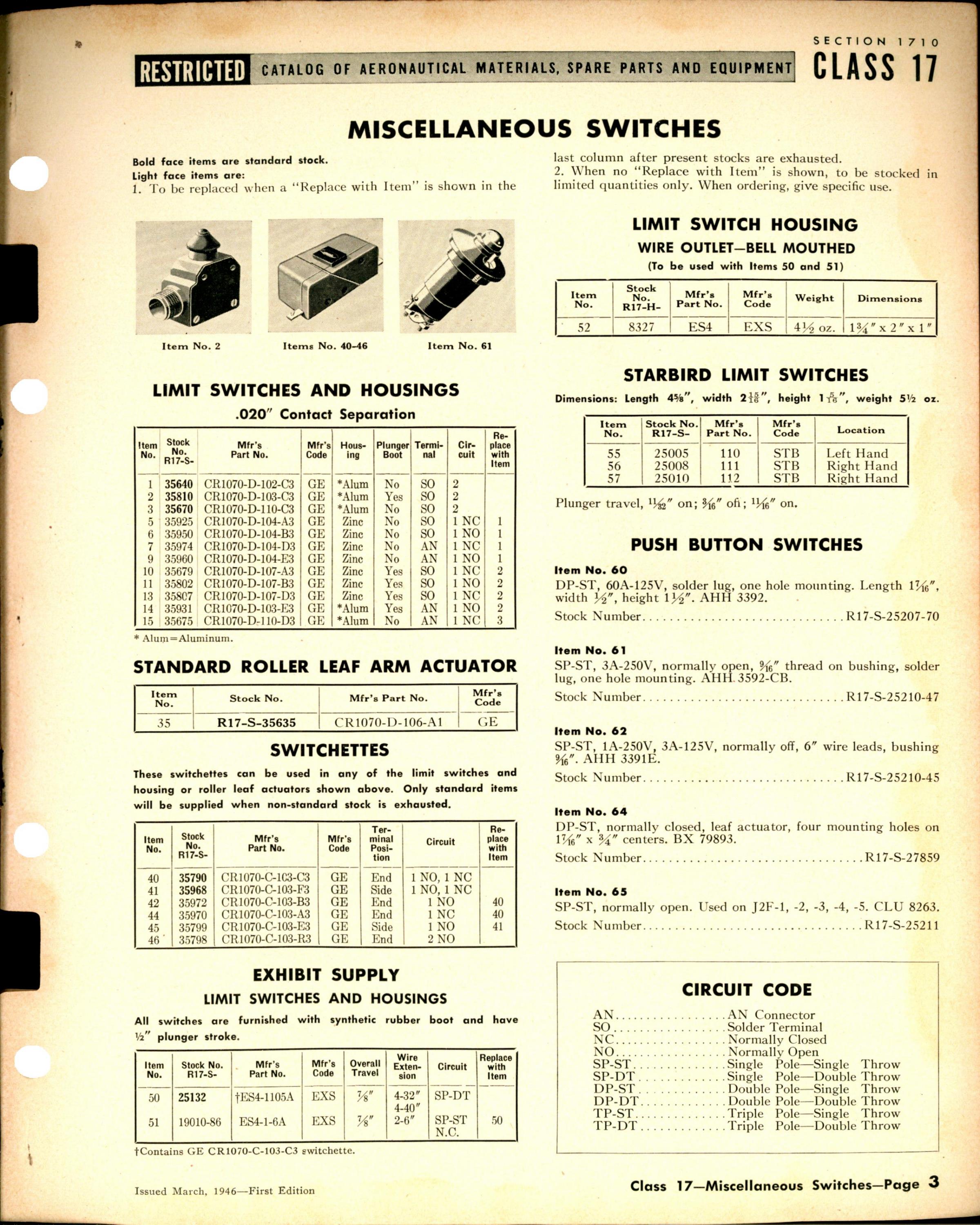 Sample page 3 from AirCorps Library document: Miscellaneous Switches
