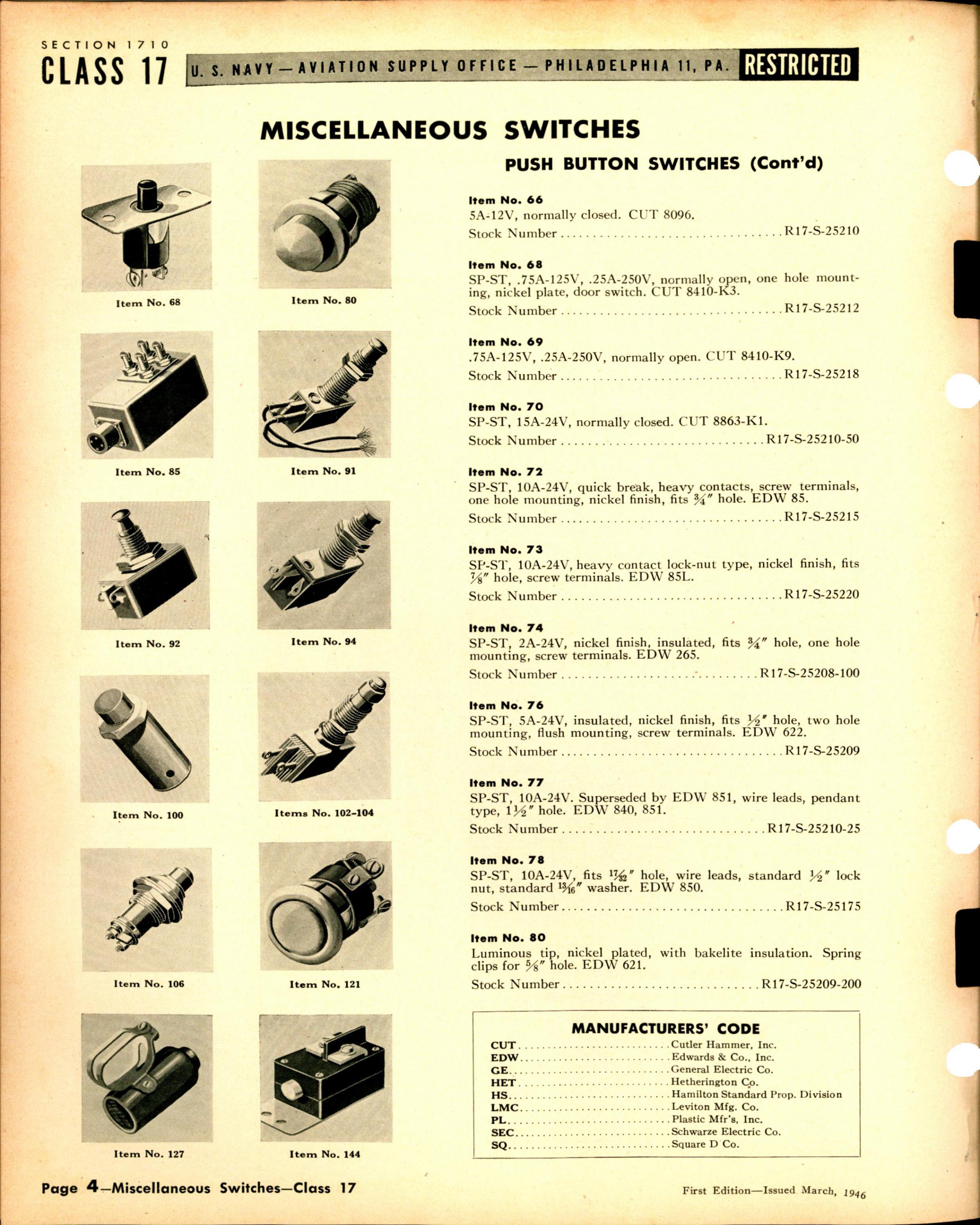 Sample page 4 from AirCorps Library document: Miscellaneous Switches