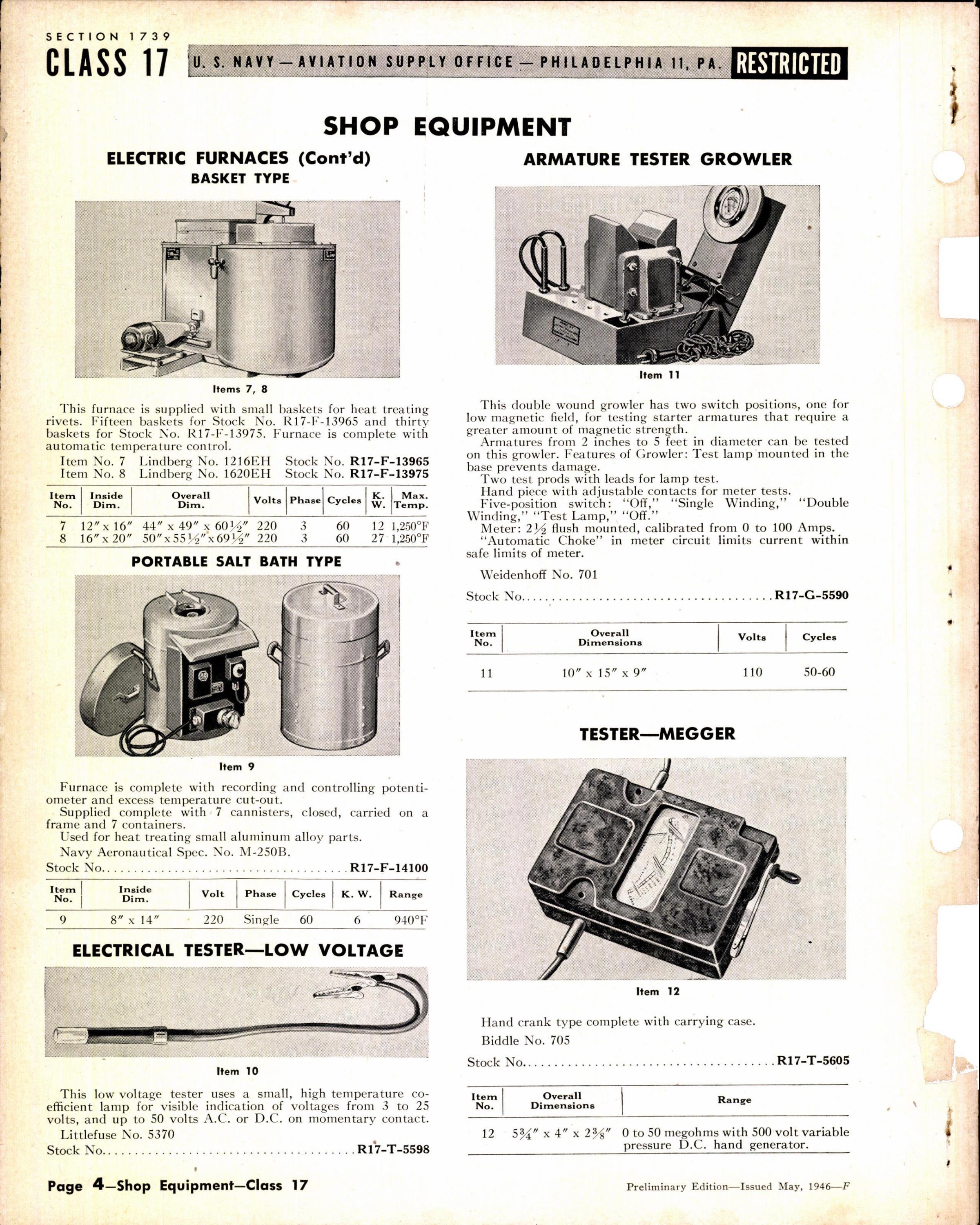 Sample page 4 from AirCorps Library document: Shop Equipment