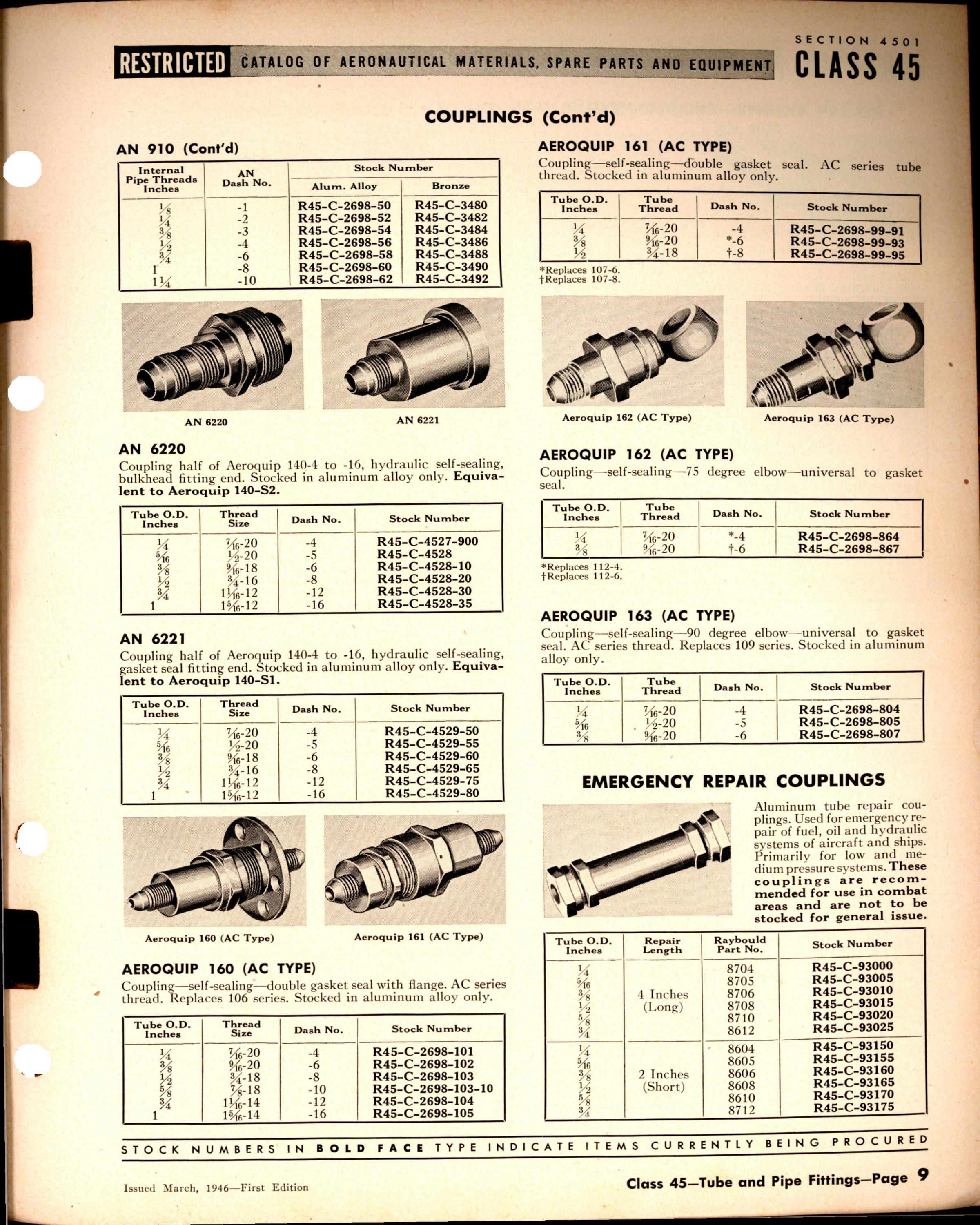 Sample page 9 from AirCorps Library document: Tube and Pipe Fittings