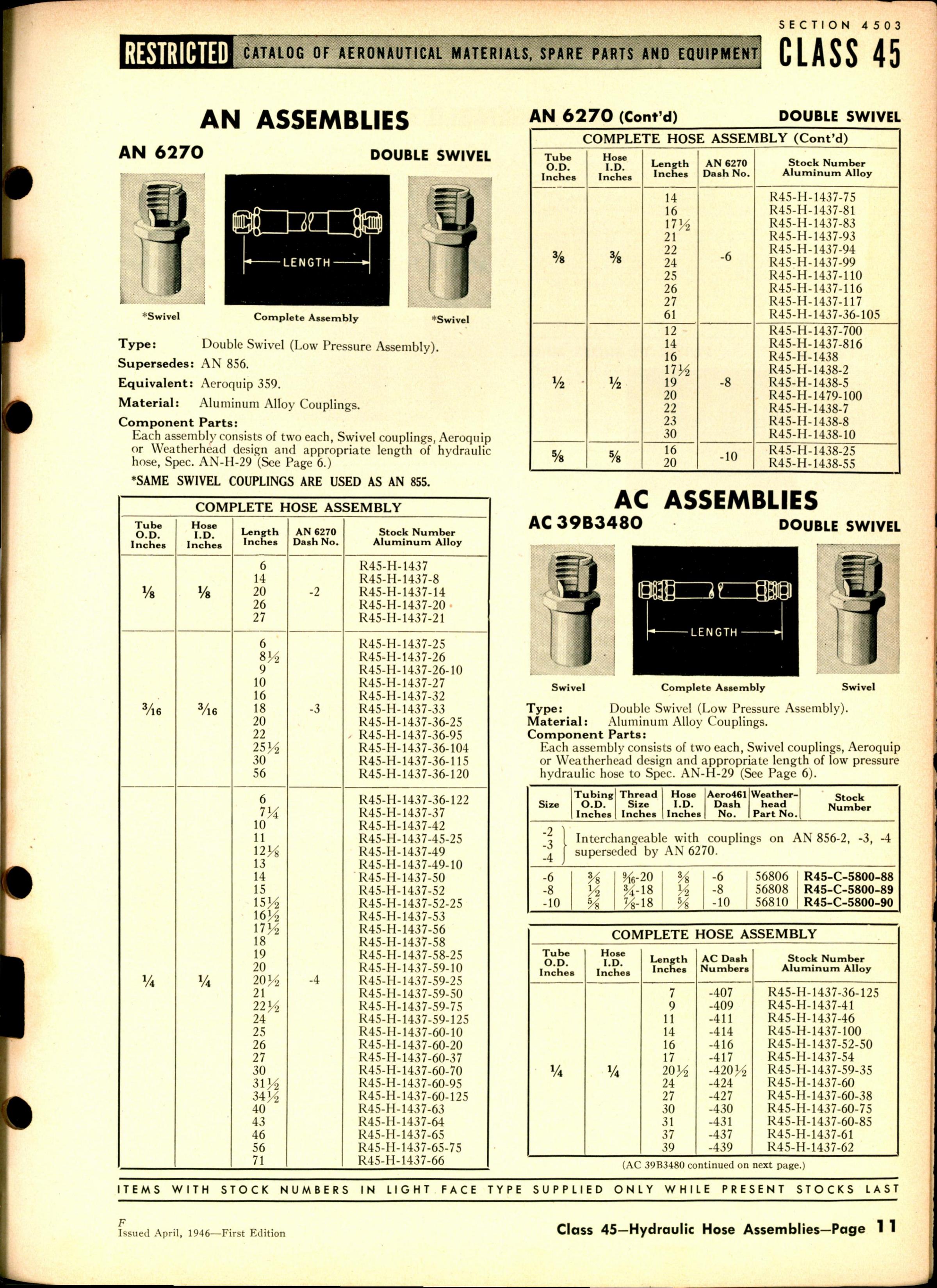 Sample page 11 from AirCorps Library document: Hydraulic Hose Fittings and Assemblies