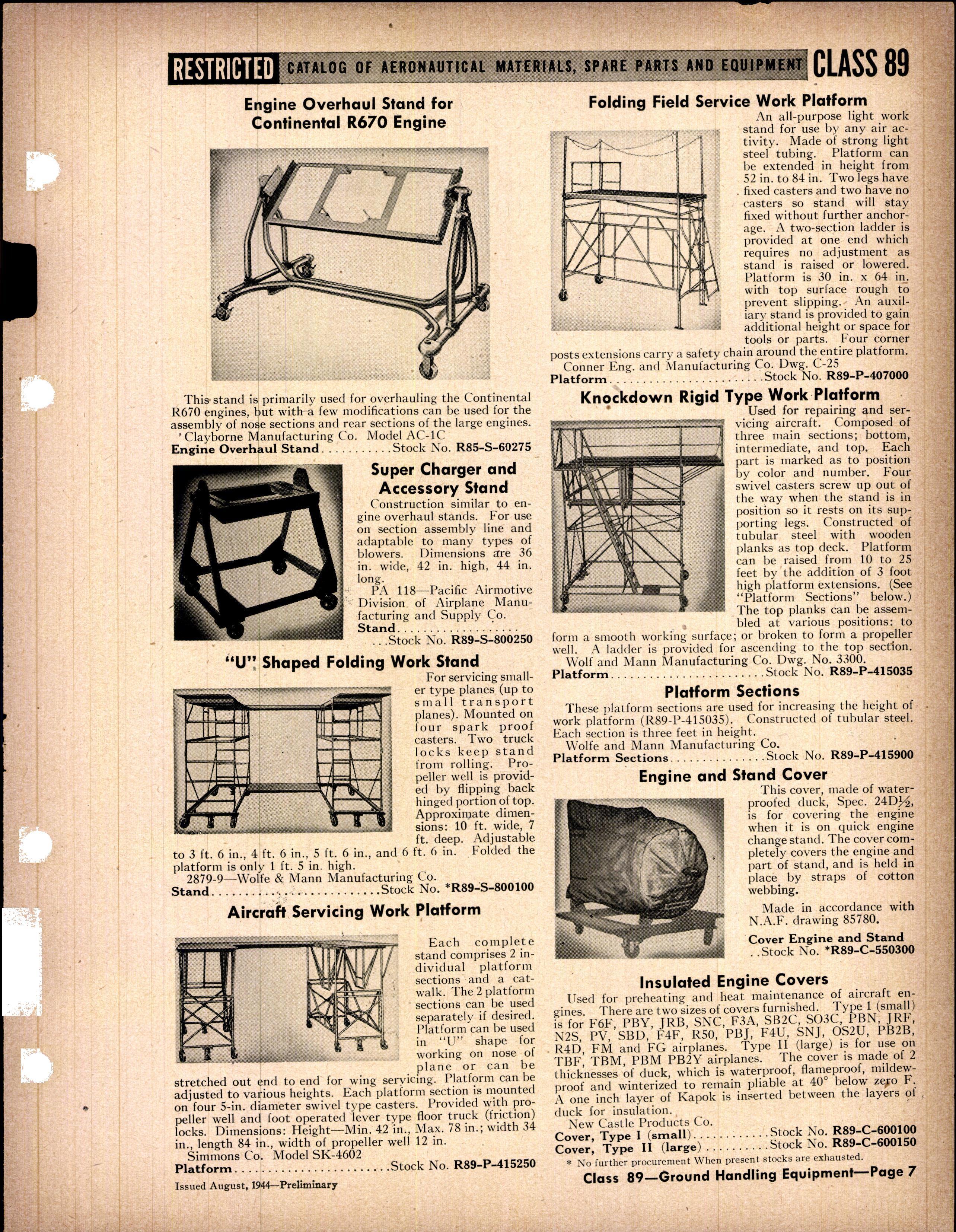 Sample page 7 from AirCorps Library document: Miscellaneous Ground Handling Equipment