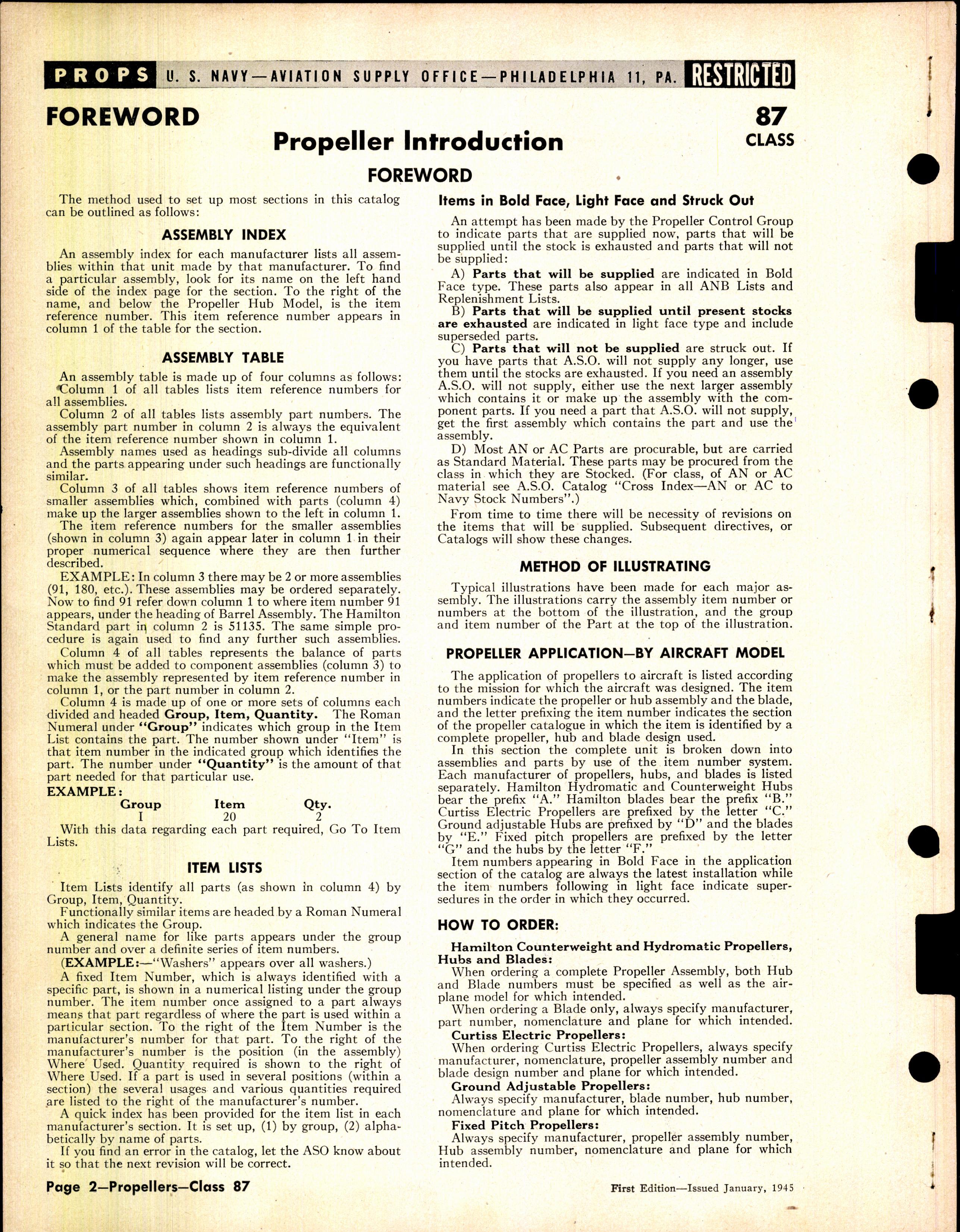 Sample page 2 from AirCorps Library document: Propeller Application and Parts