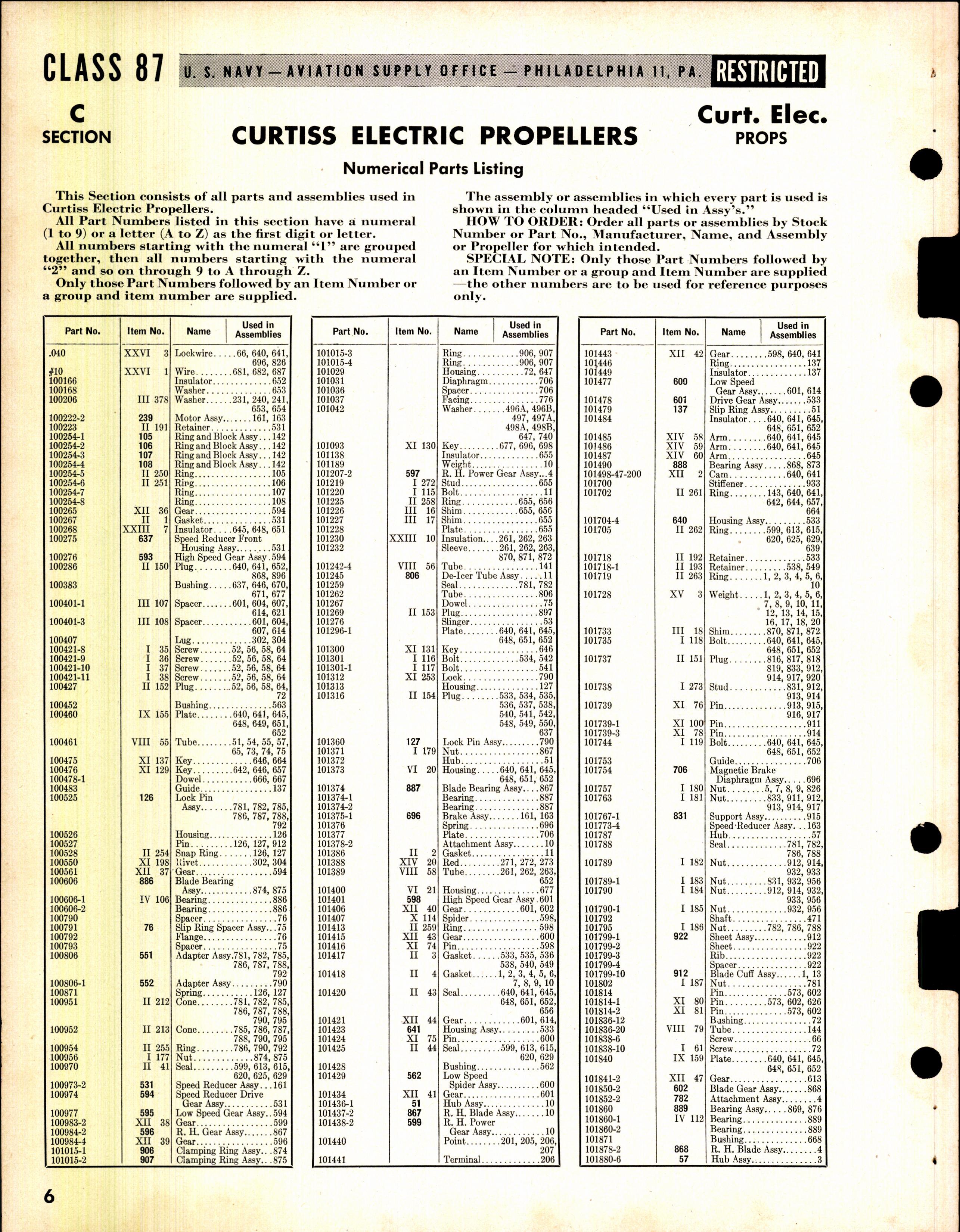 Sample page 6 from AirCorps Library document: Numerical Listing