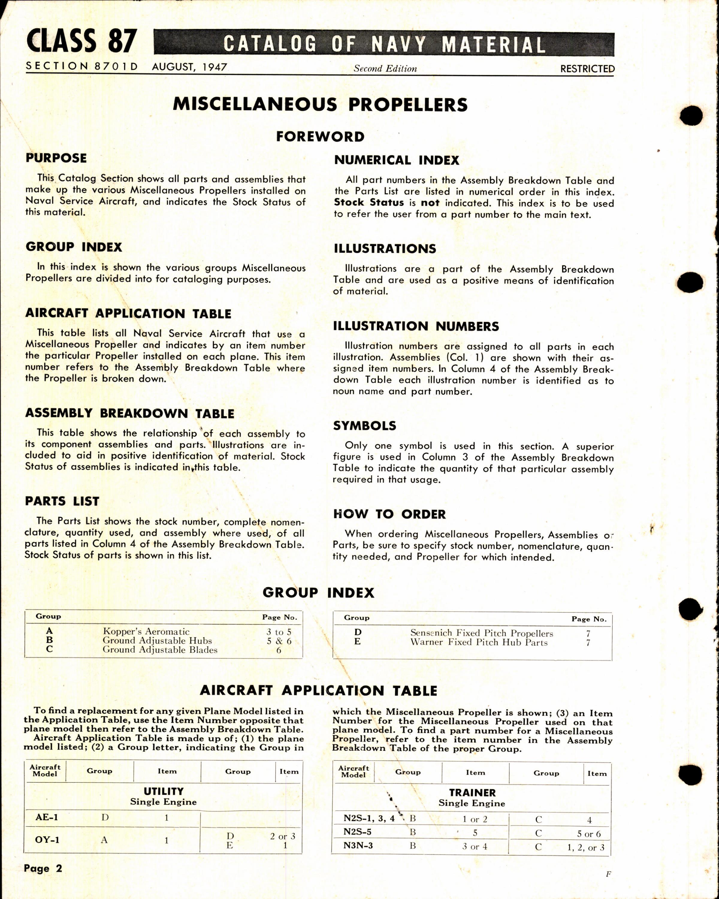 Sample page 2 from AirCorps Library document: Miscellaneous Propellers