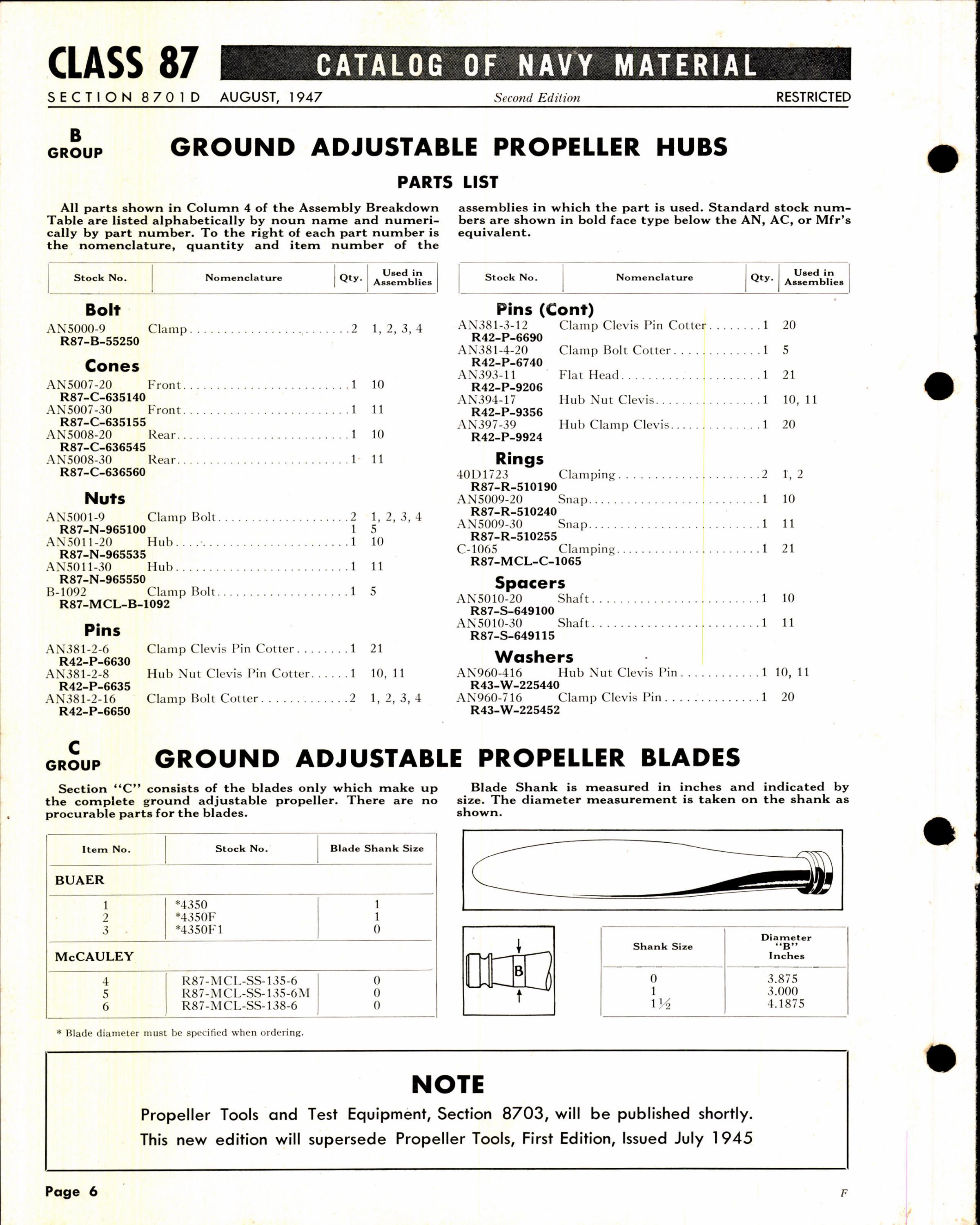 Sample page 6 from AirCorps Library document: Miscellaneous Propellers