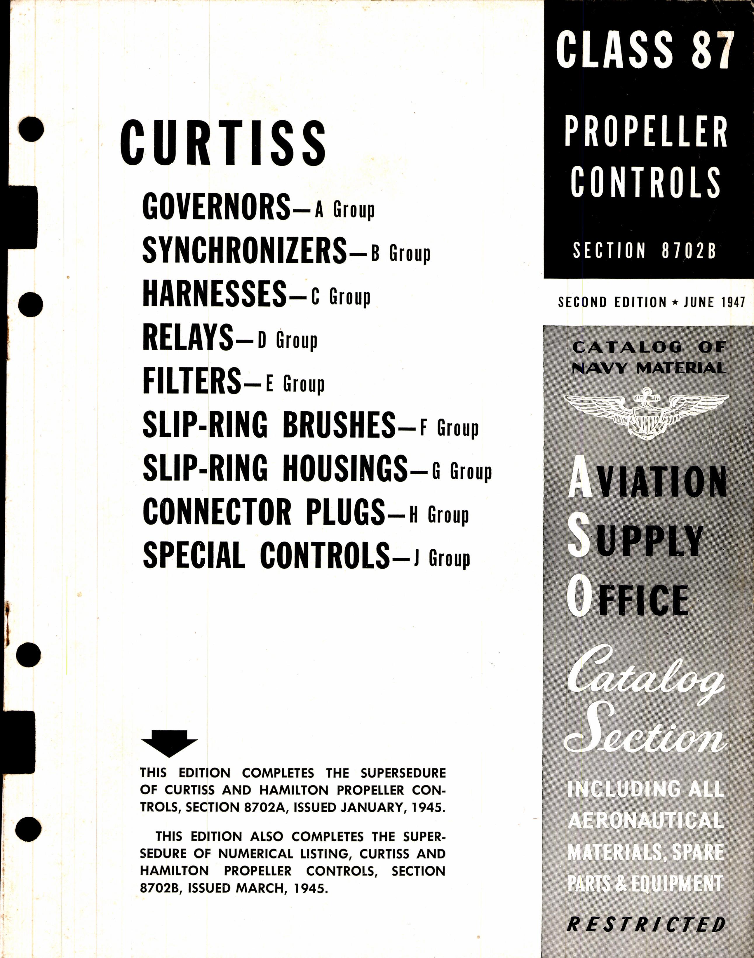Sample page 1 from AirCorps Library document: Curtiss Propeller Controls