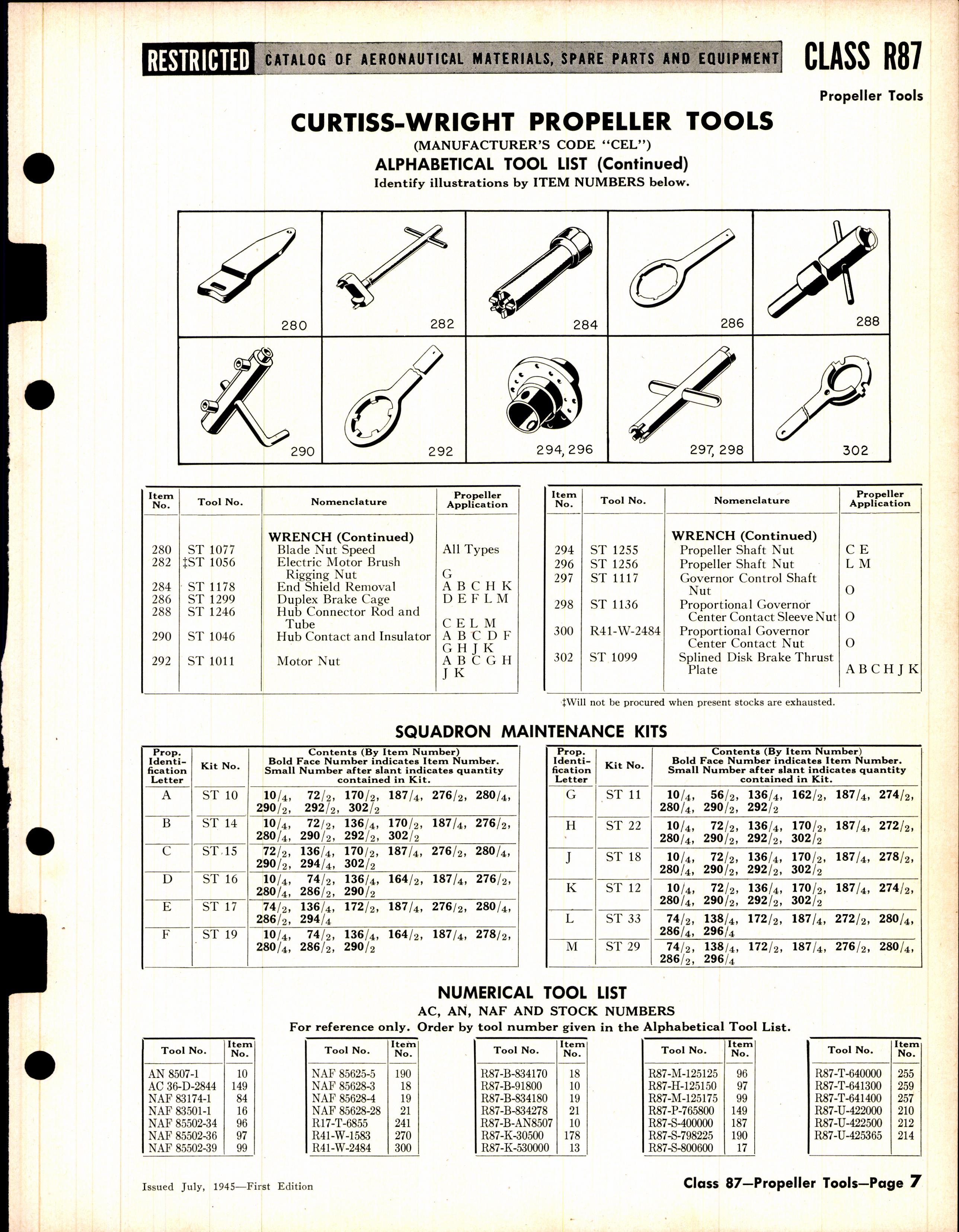 Sample page 7 from AirCorps Library document: Special Tools for Aeroproducts Curtiss-Wright Hamilton Standard and Koppers Propellers