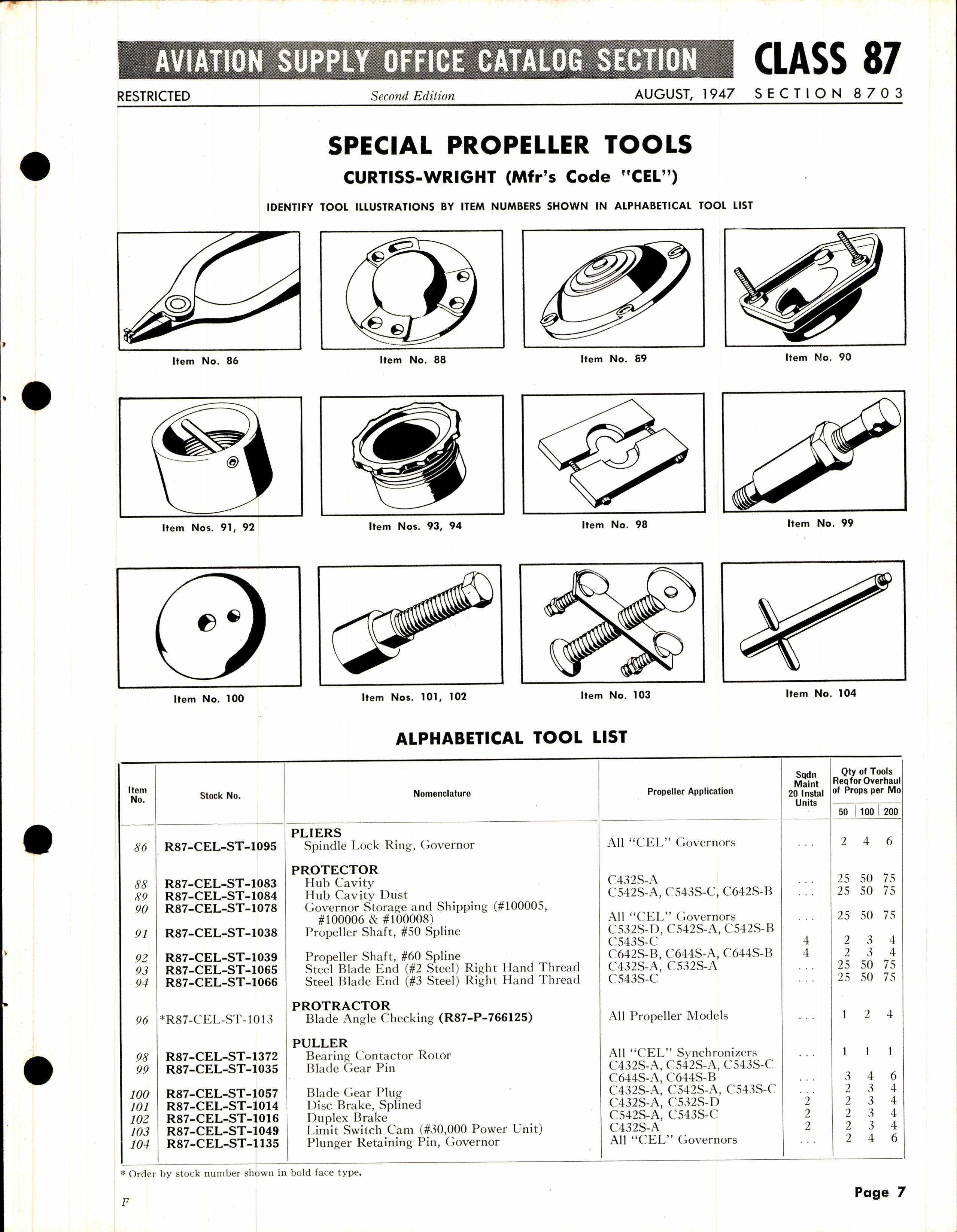Sample page 7 from AirCorps Library document: Special Propeller Tools and Test Equipment