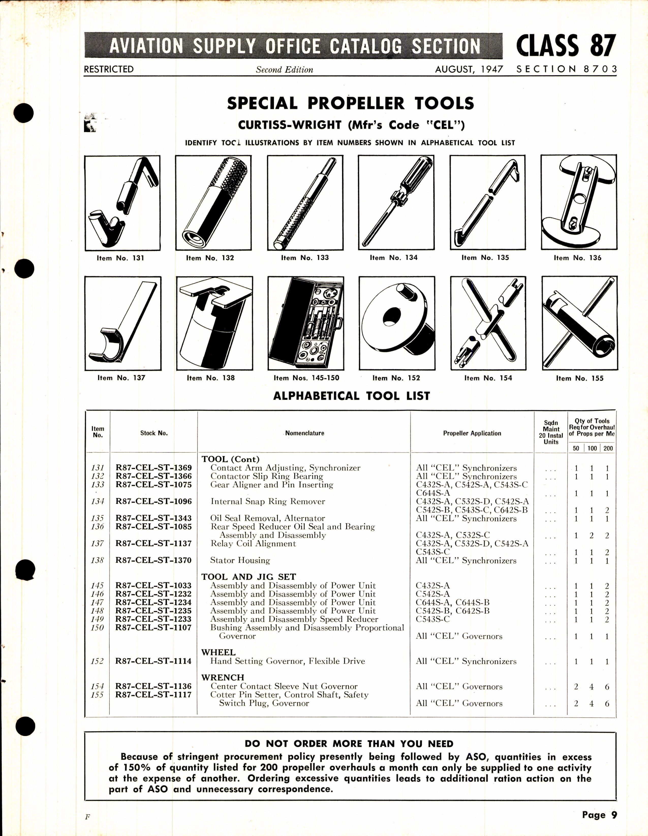 Sample page 9 from AirCorps Library document: Special Propeller Tools and Test Equipment