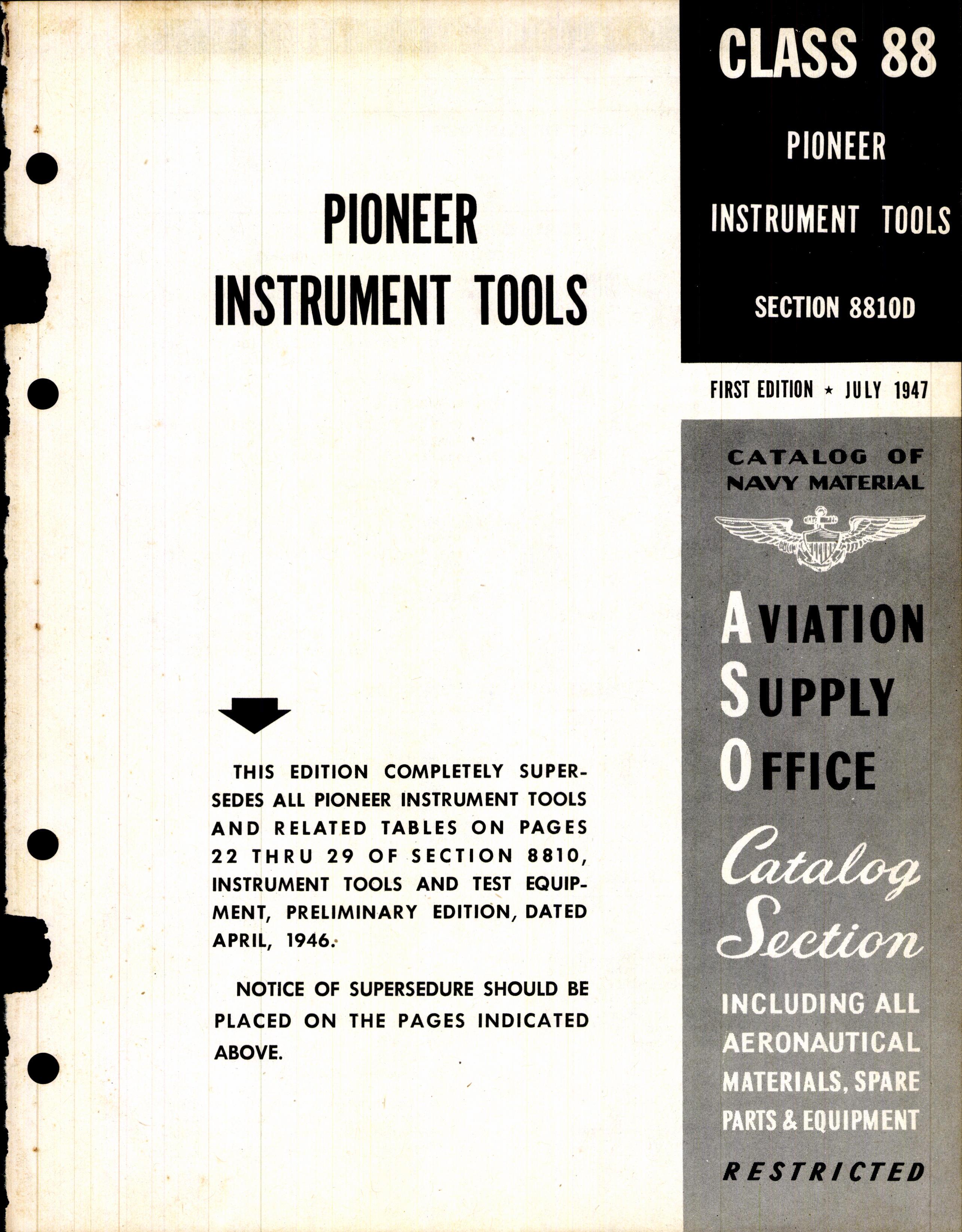 Sample page 1 from AirCorps Library document: Pioneer Instrument Tools