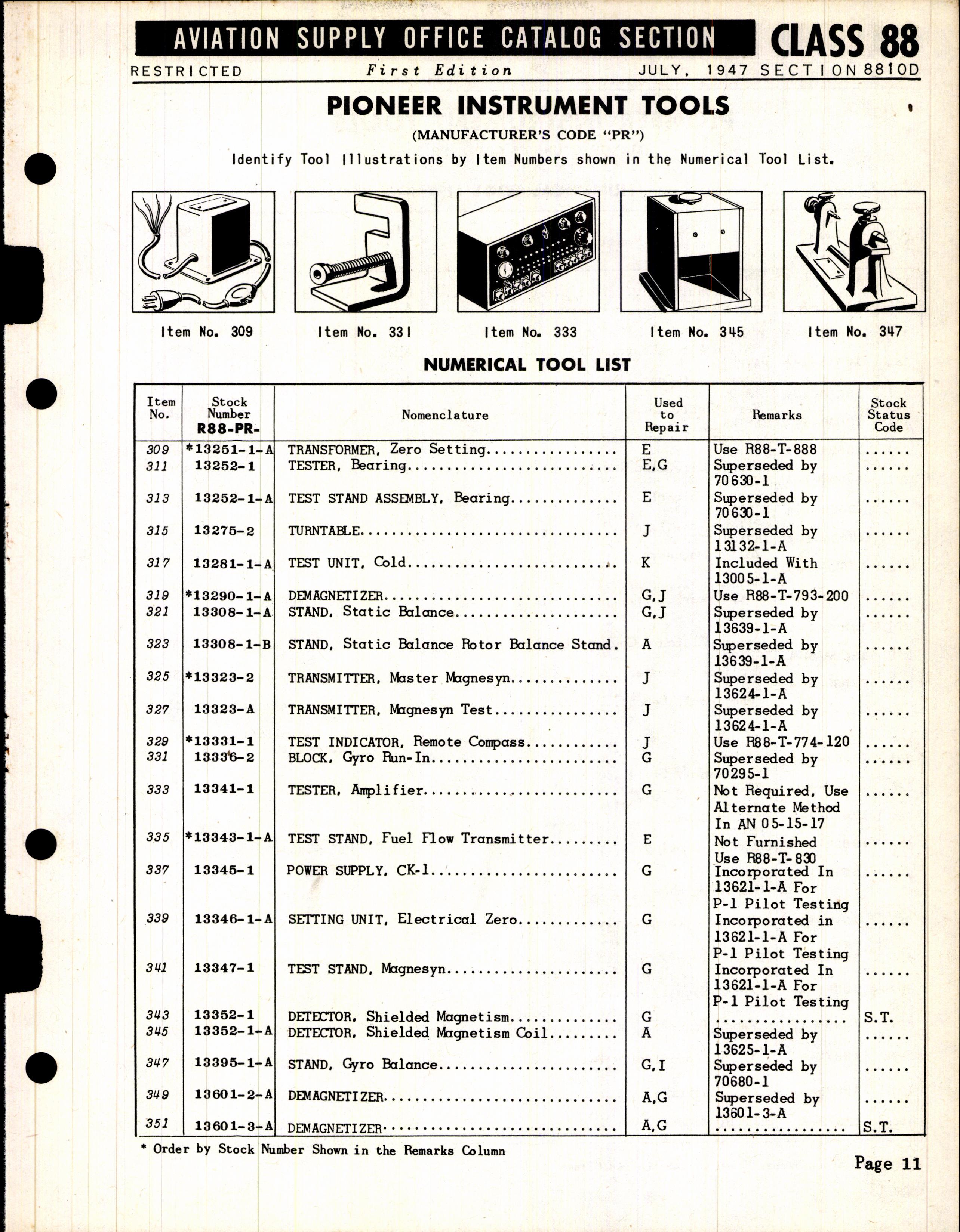 Sample page 11 from AirCorps Library document: Pioneer Instrument Tools