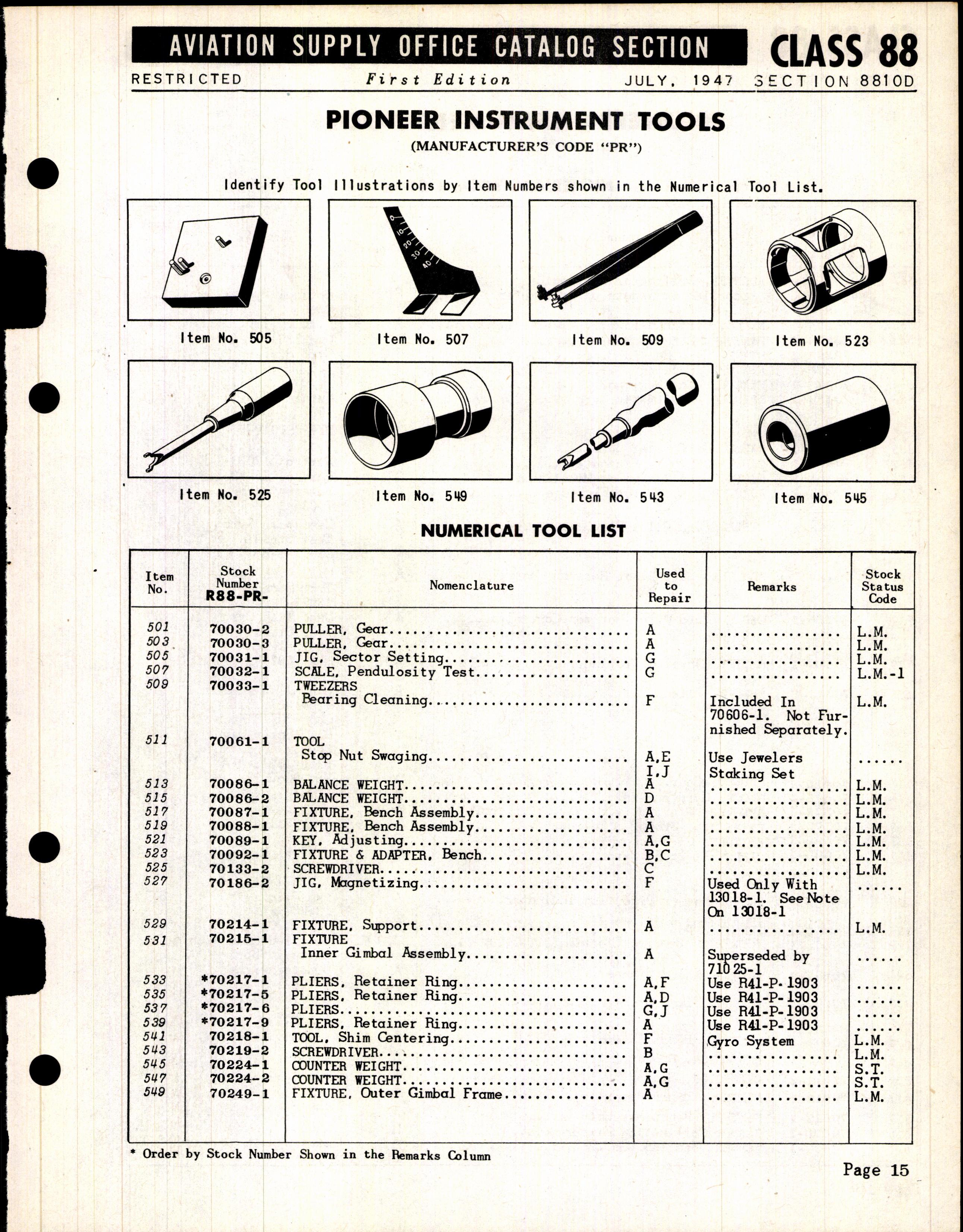Sample page 15 from AirCorps Library document: Pioneer Instrument Tools