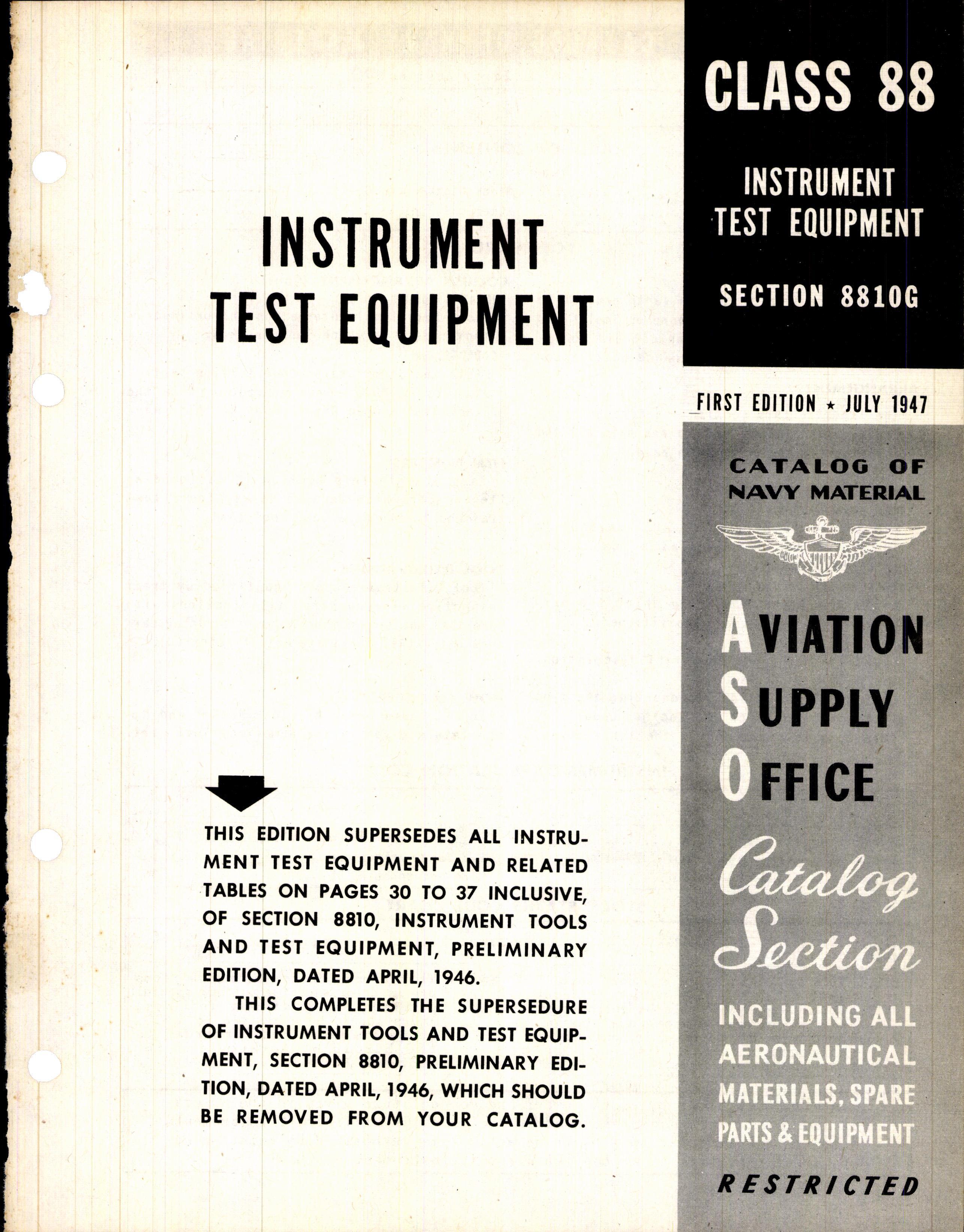 Sample page 1 from AirCorps Library document: Instrument Test Equipment
