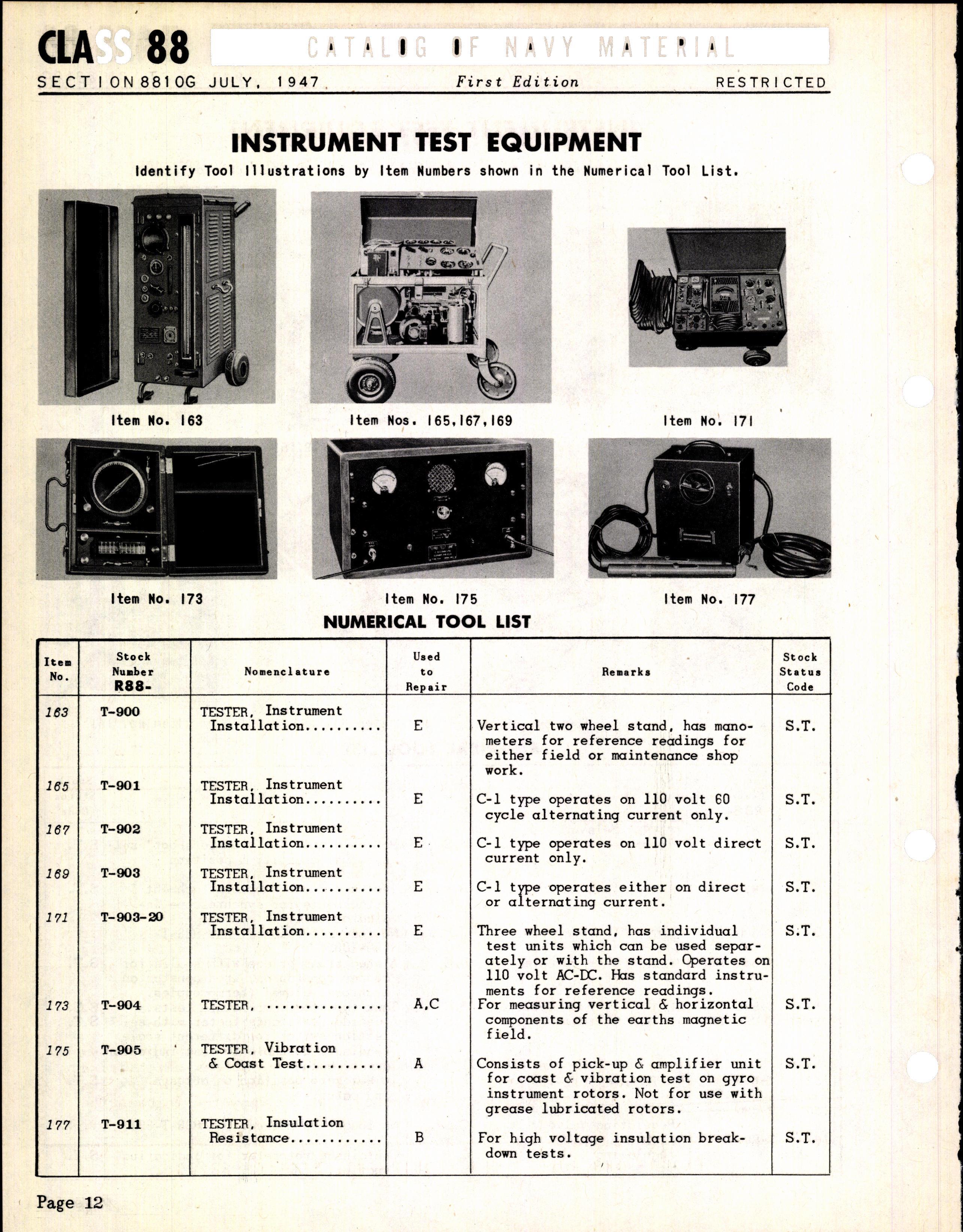 Sample page 12 from AirCorps Library document: Instrument Test Equipment