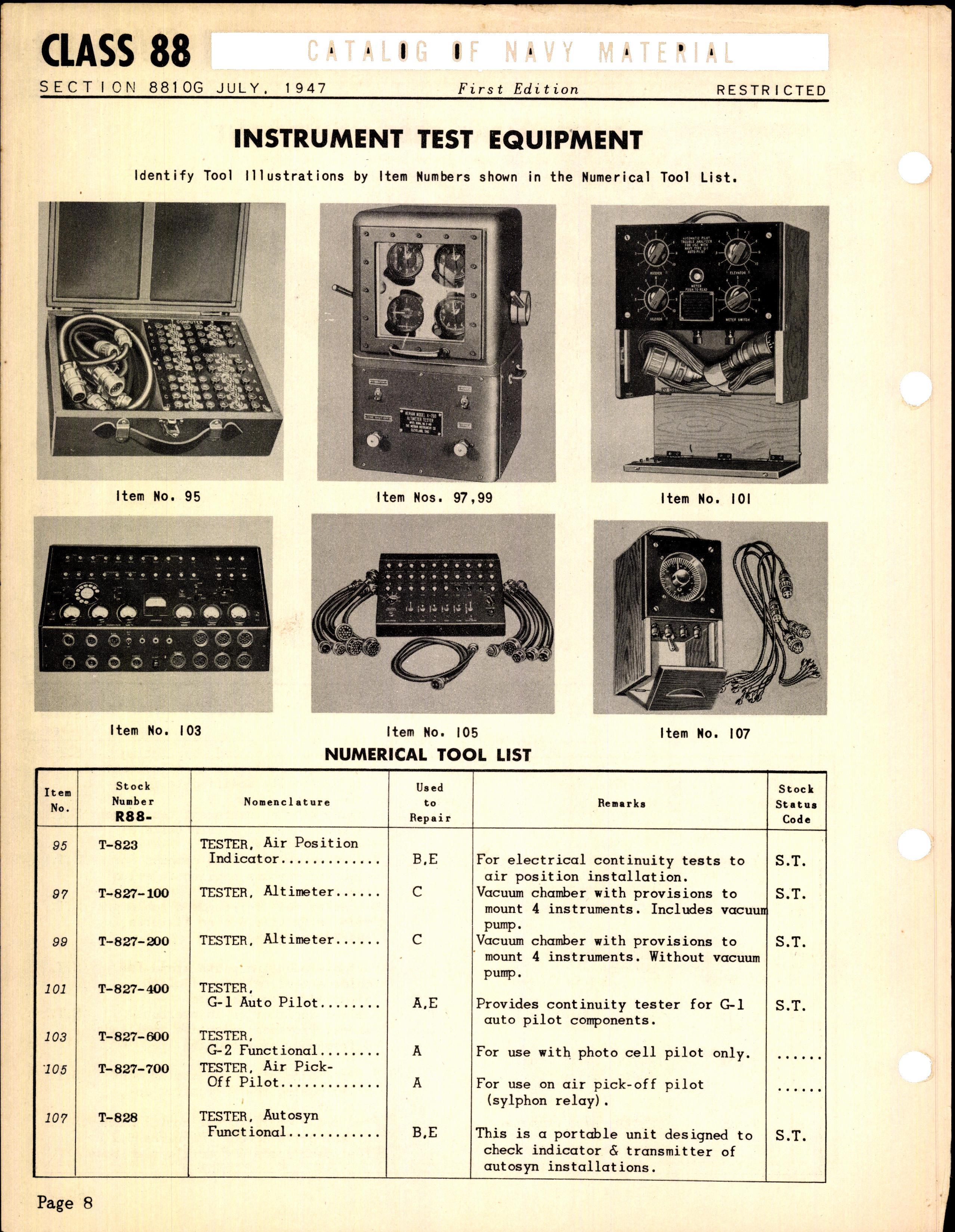Sample page 8 from AirCorps Library document: Instrument Test Equipment