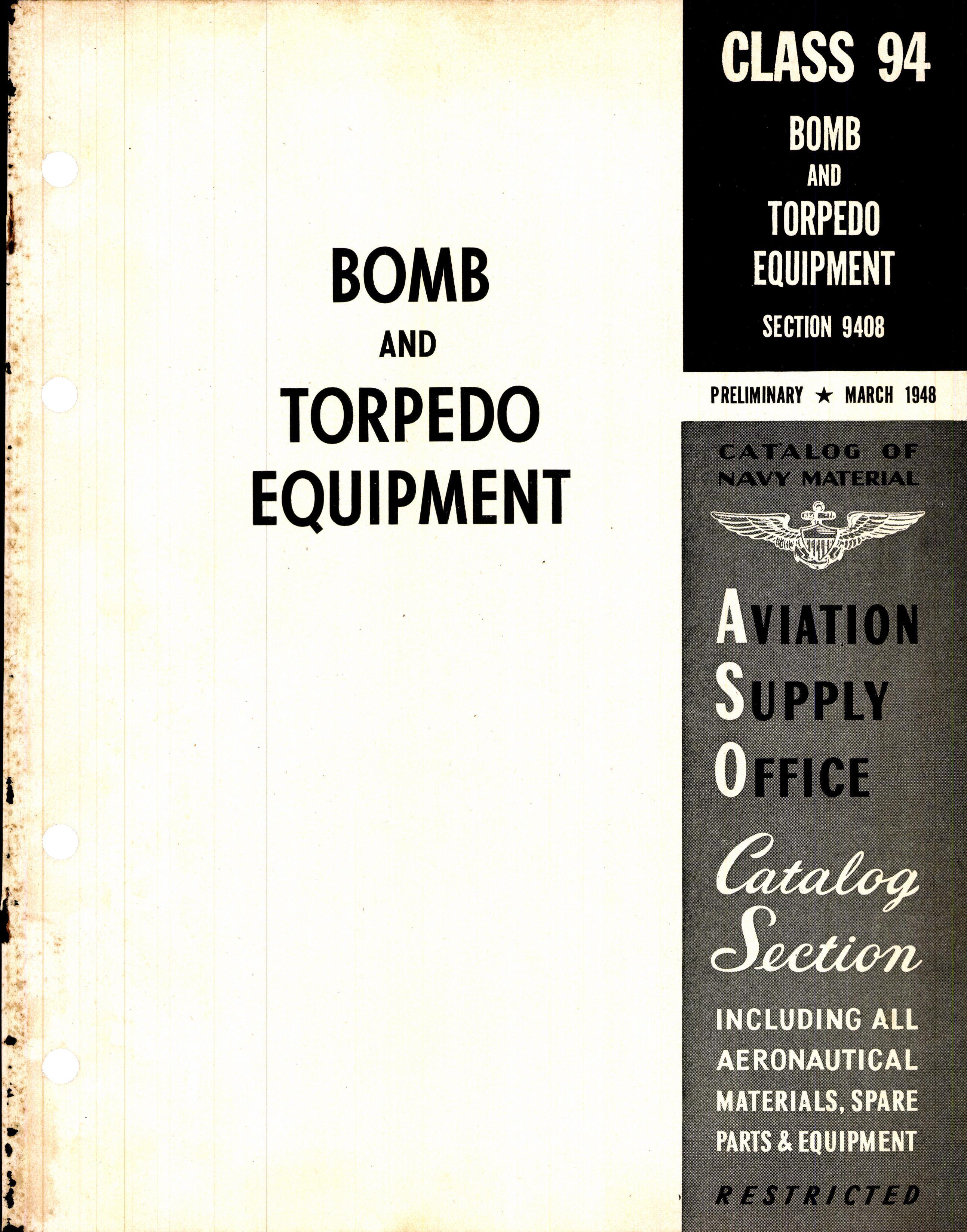 Sample page 1 from AirCorps Library document: Bomb and Torpedo Equipment