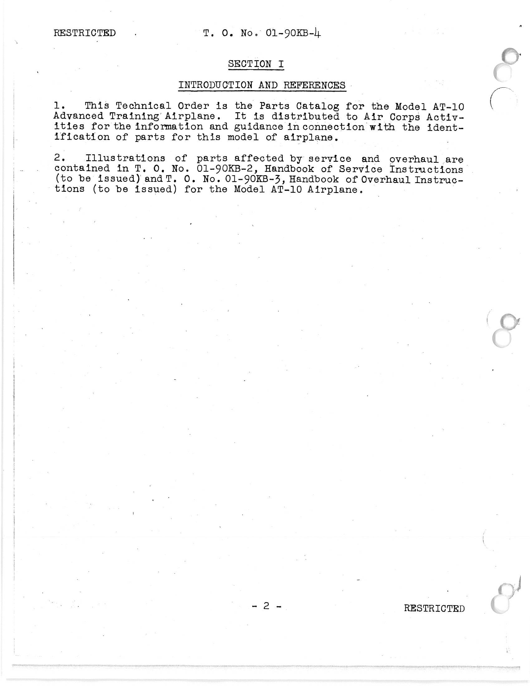 Sample page  3 from AirCorps Library document: AT-10 Parts Catalog