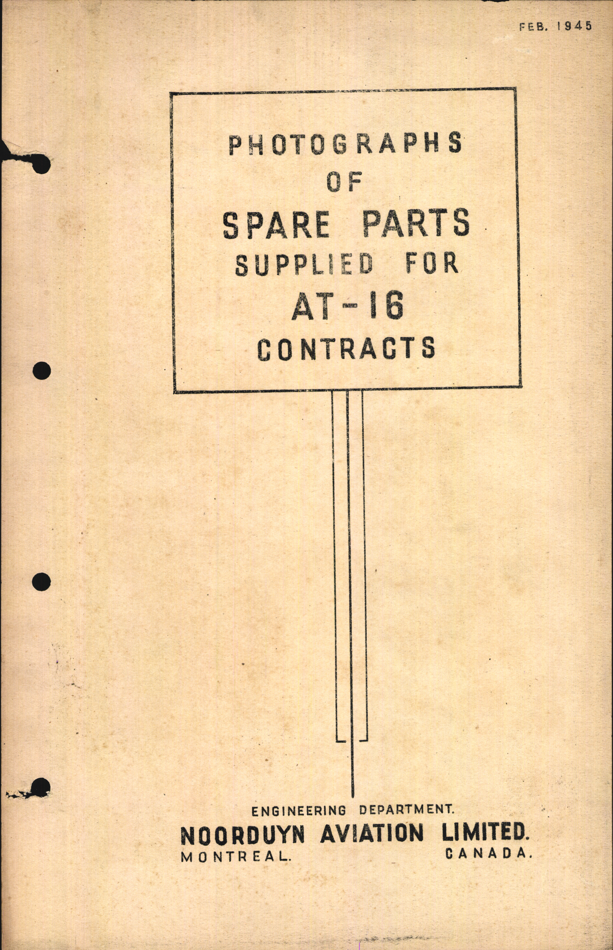 Sample page 1 from AirCorps Library document: Photographs of Spare Parts Supplied for AT-16 Contracts