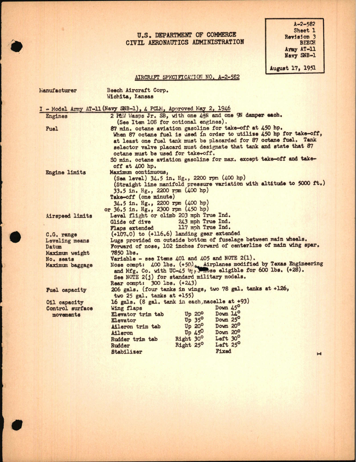 Sample page 1 from AirCorps Library document: AT-11, SNB-1