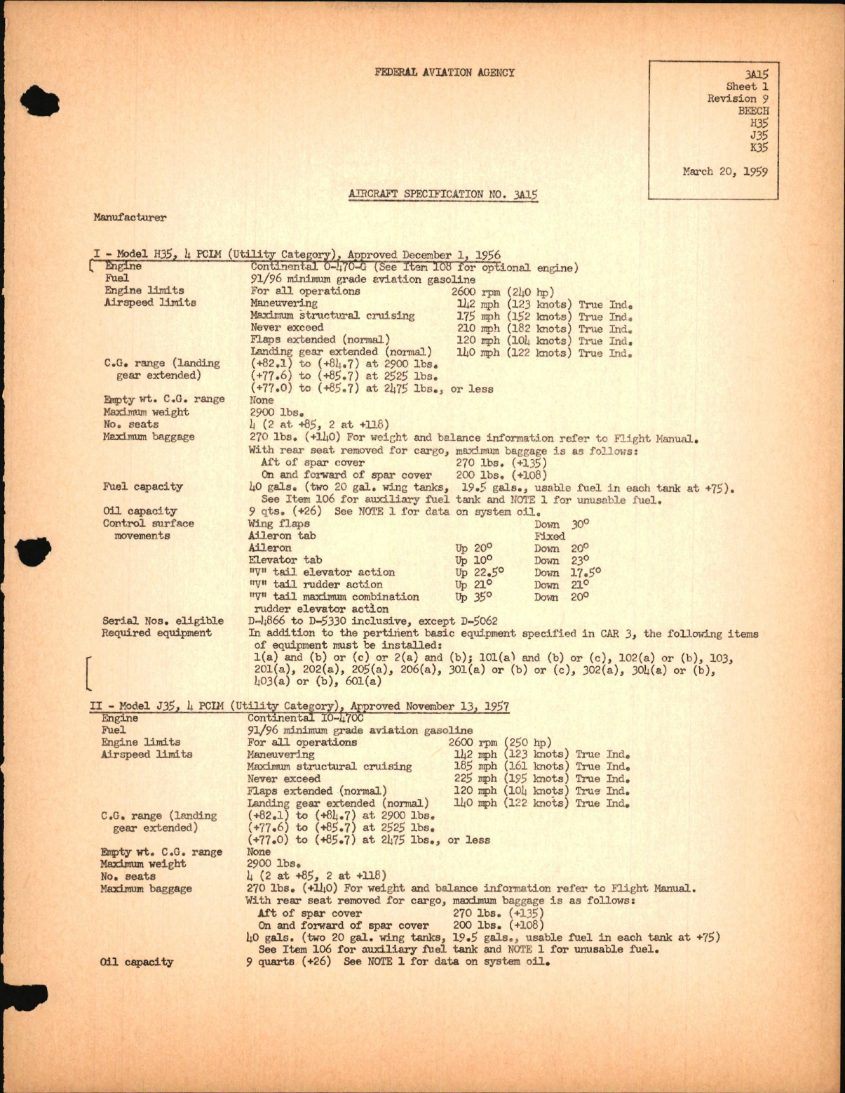 Sample page 1 from AirCorps Library document: H35, J35, and K35