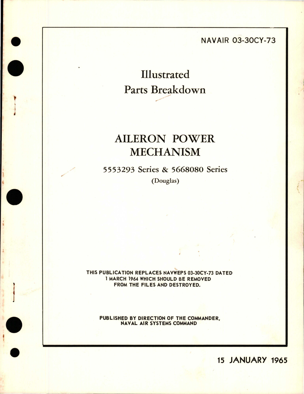 Sample page 1 from AirCorps Library document: Illustrated Parts Breakdown for Aileron Power Mechanism - 5553293 and 5668080 Series