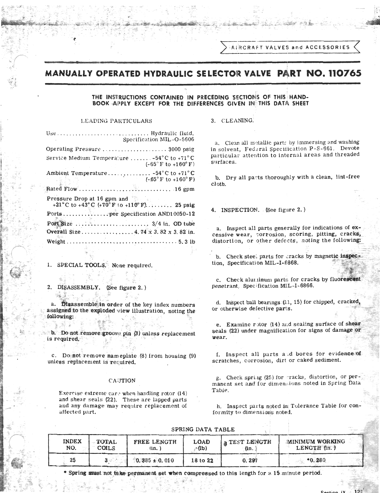 Sample page 5 from AirCorps Library document: Handbook of Instructions for Manually Operated Hydraulic Selector Valve - Part 110765