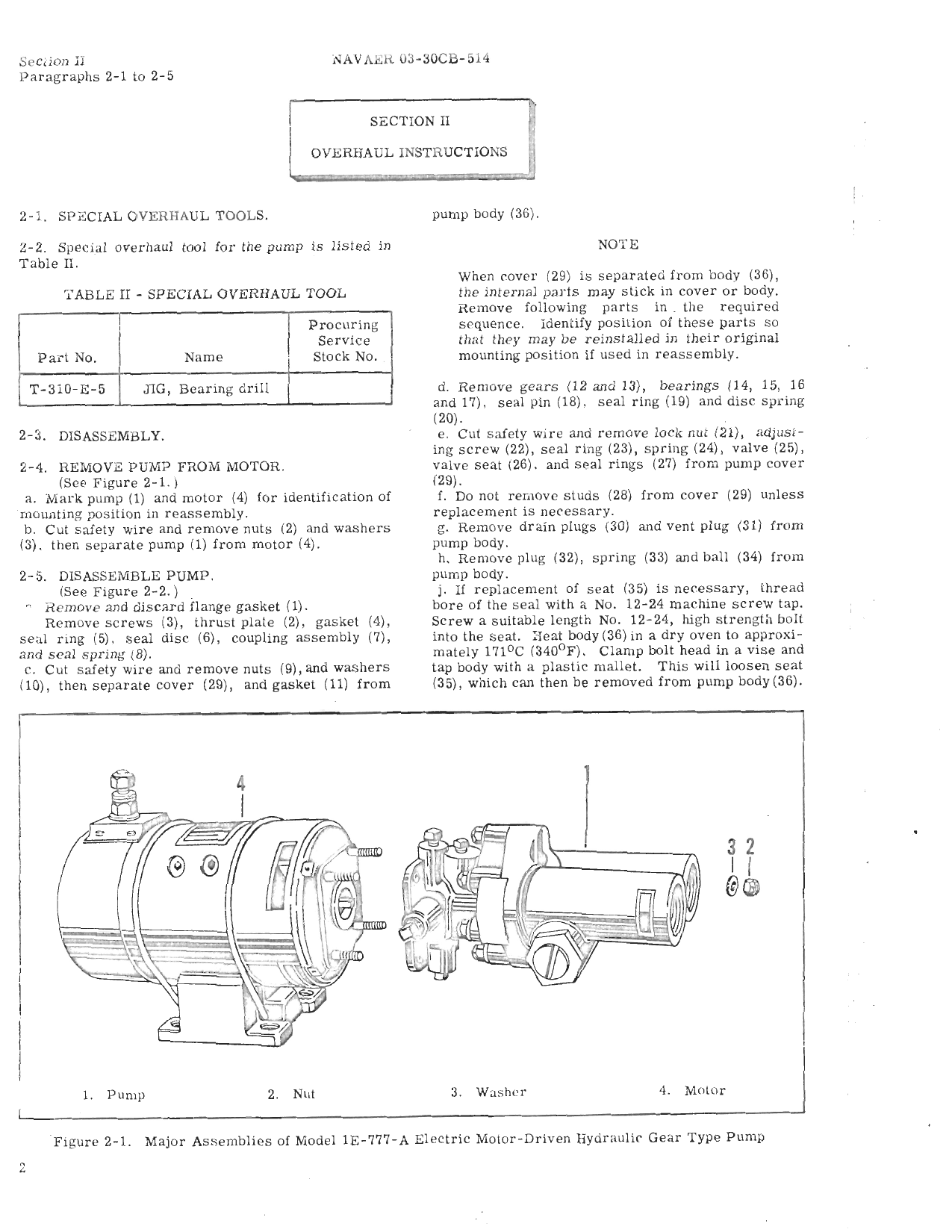 Sample page 5 from AirCorps Library document: Overhaul Instructions for Electric Motor Driven Hydraulic Gear Type Pump - Model 1E-777 Series
