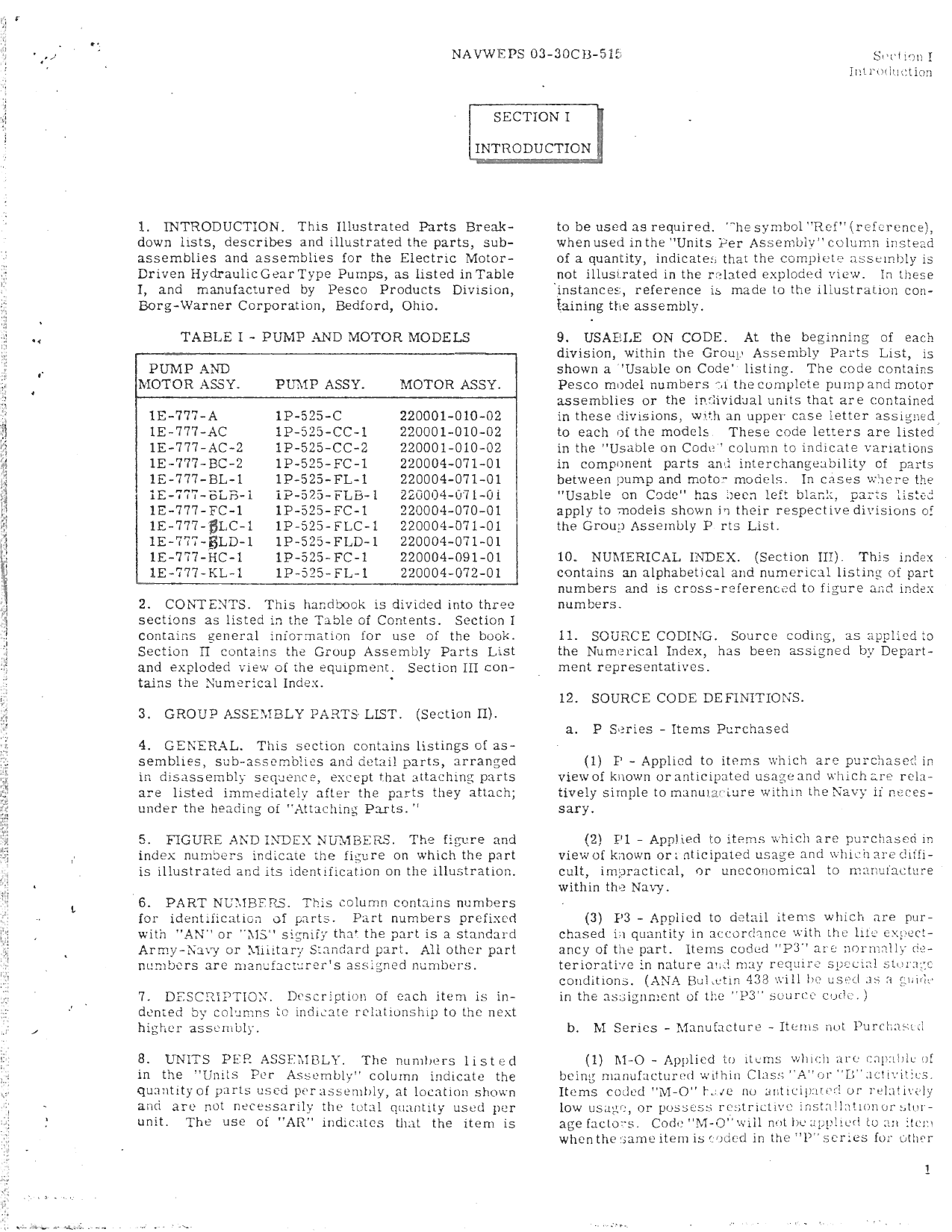 Sample page 5 from AirCorps Library document: Electric Motor Driven Hydraulic Gear Type Pump - Model 1E-777 Series 