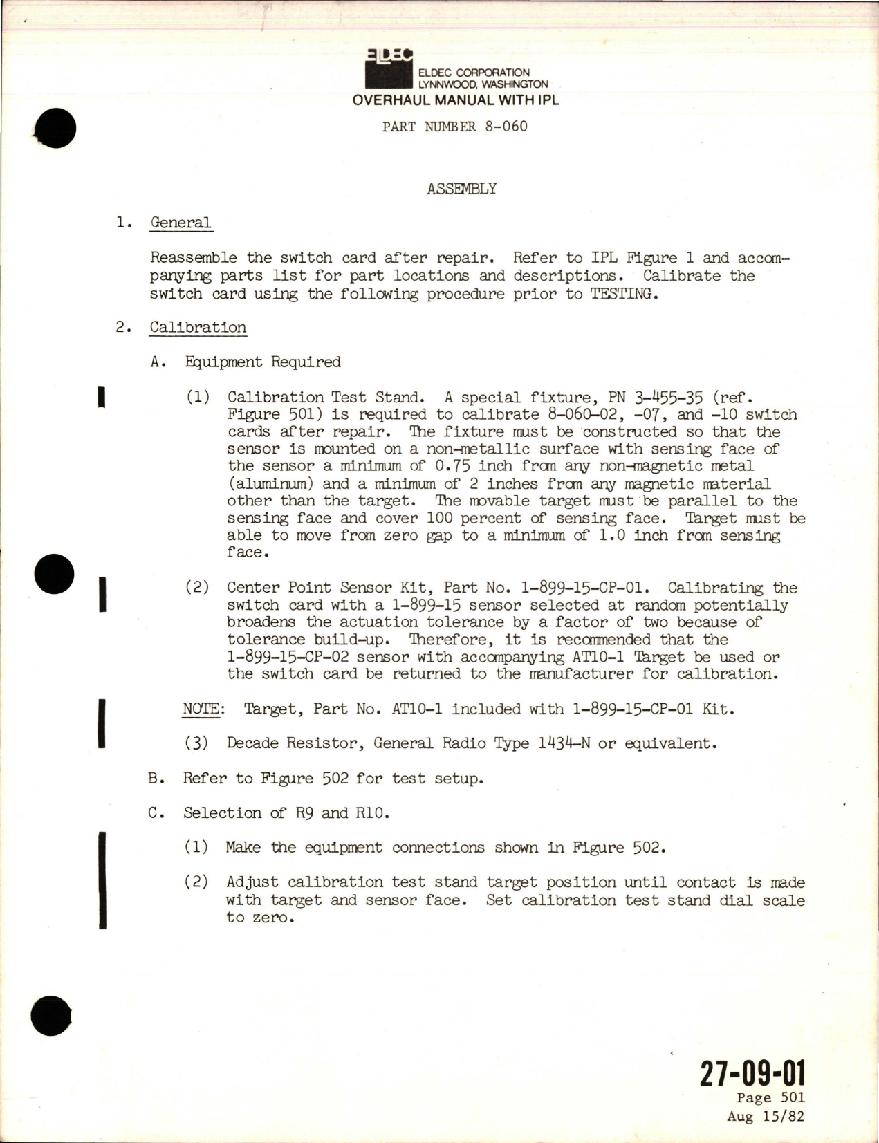 Sample page 7 from AirCorps Library document: Overhaul with Illustrated Parts List for Solid State Proximity Switch PC Assembly - Parts 8-060-02, 8-060-07, and 8-060-10