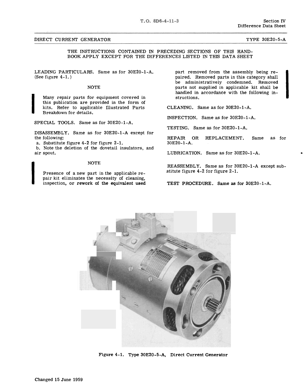 Sample page 9 from AirCorps Library document: Overhaul for Direct Current Generator - Types 30E20-1-A, 30E20-5-A, 30E20-5-B, 30E20-19-A, and 30E20-33-B 