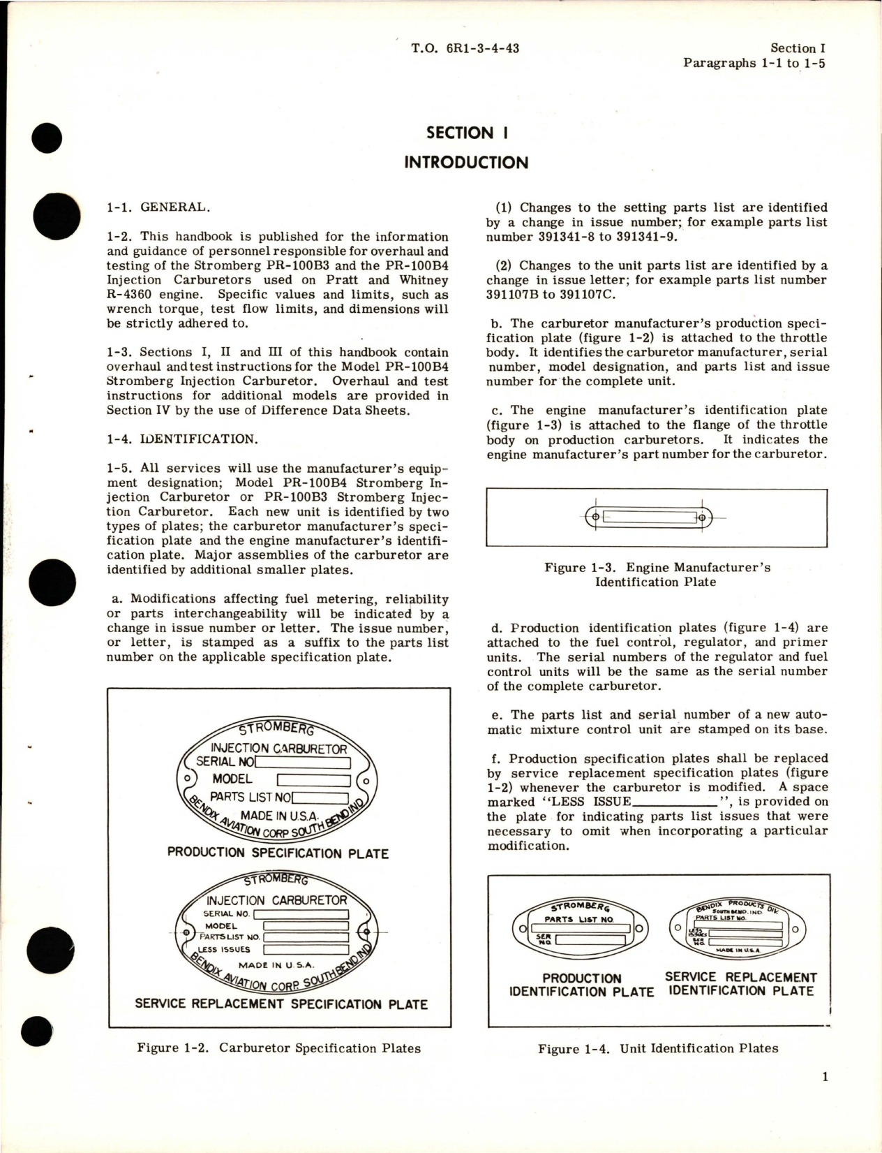 Sample page 5 from AirCorps Library document: Overhaul Instructions for Injection Carburetor - Model PR-100B3, PR-100B4  - Parts List 391081-12, 391082-12, 391341-9, and 391469-8