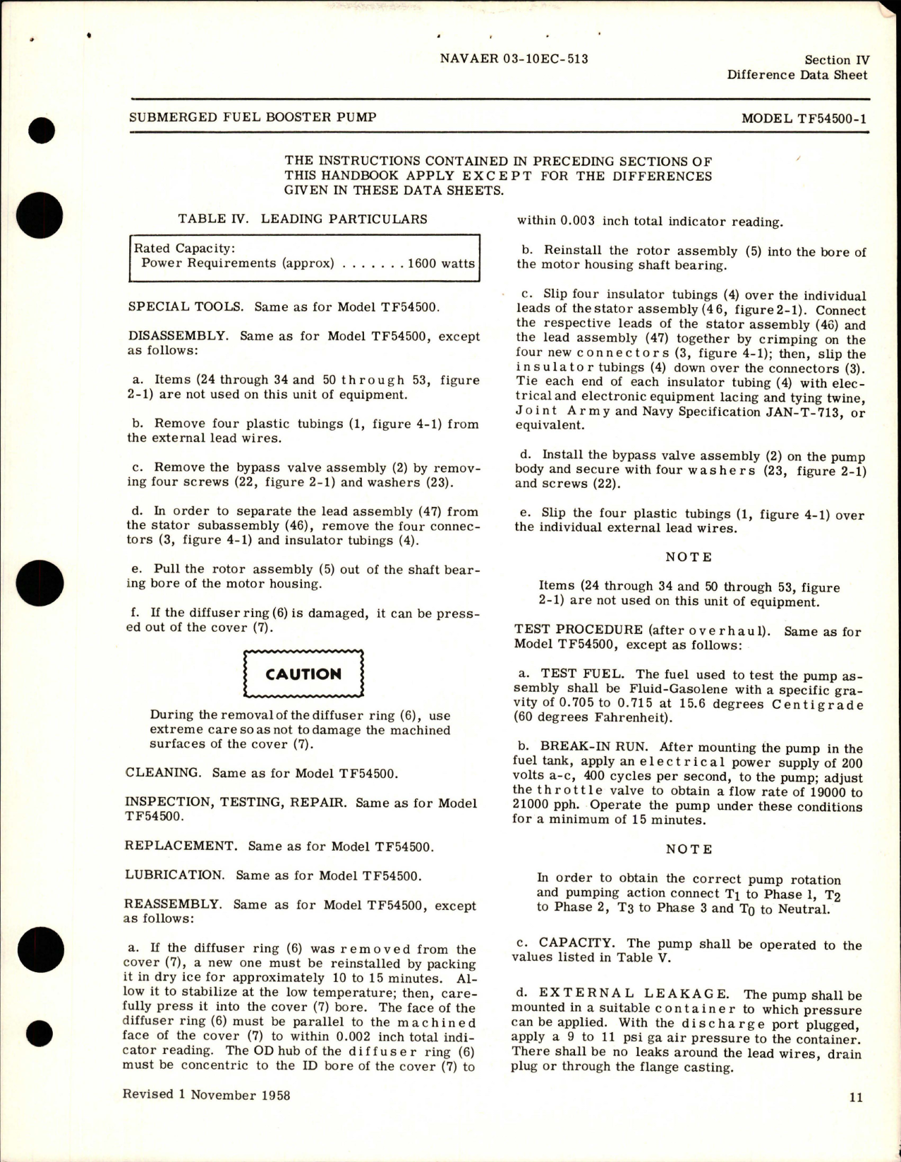 Sample page 7 from AirCorps Library document: Overhaul Instructions for Submerged Fuel Booster Pump - Models TF54500, TF54500-1, and TF54500-6