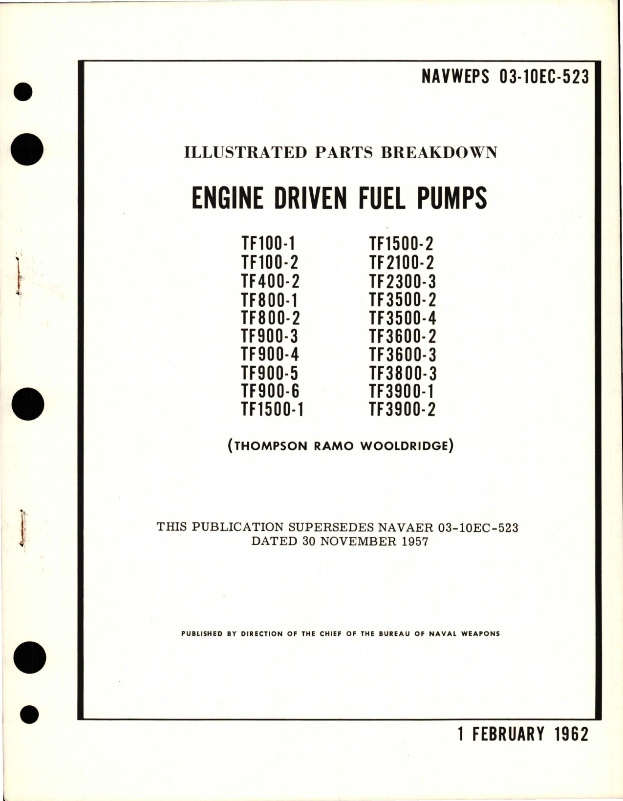 Sample page 1 from AirCorps Library document: Illustrated Parts Breakdown for Engine Driven Fuel Pumps 