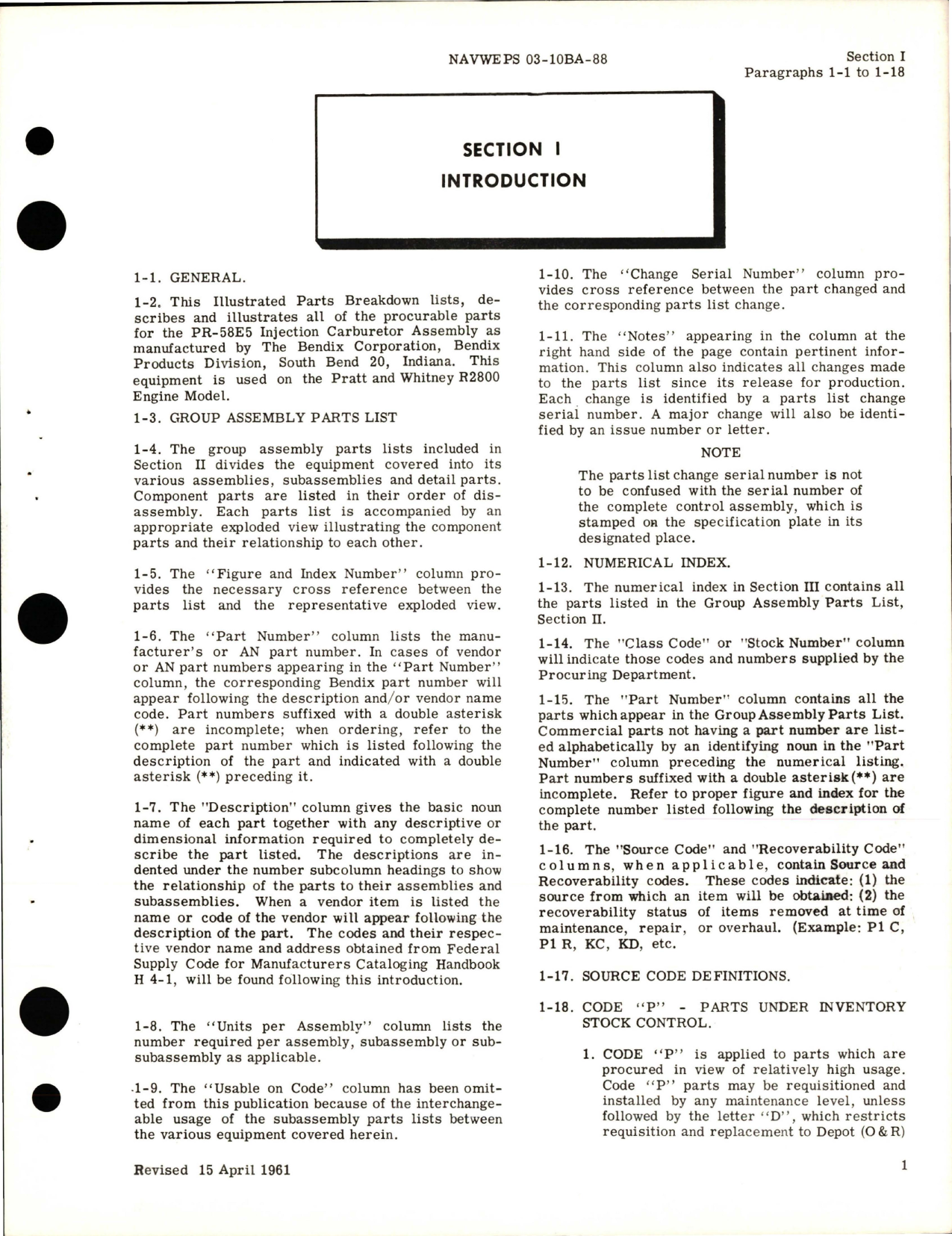 Sample page 5 from AirCorps Library document: Illustrated Parts Breakdown for Injection Carburetor - Model PR-58E5 