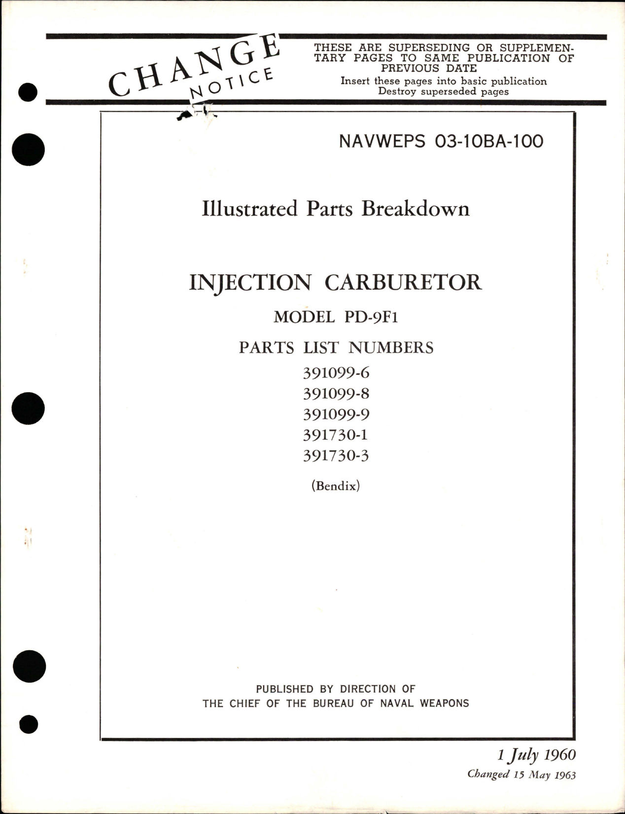 Sample page 1 from AirCorps Library document: Illustrated Parts Breakdown for Injection Carburetor - Model PD-9F1