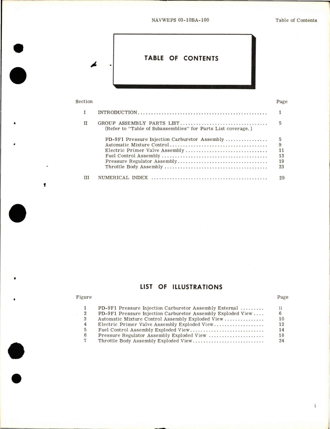 Sample page 5 from AirCorps Library document: Illustrated Parts Breakdown for Injection Carburetor - Model PD-9F1