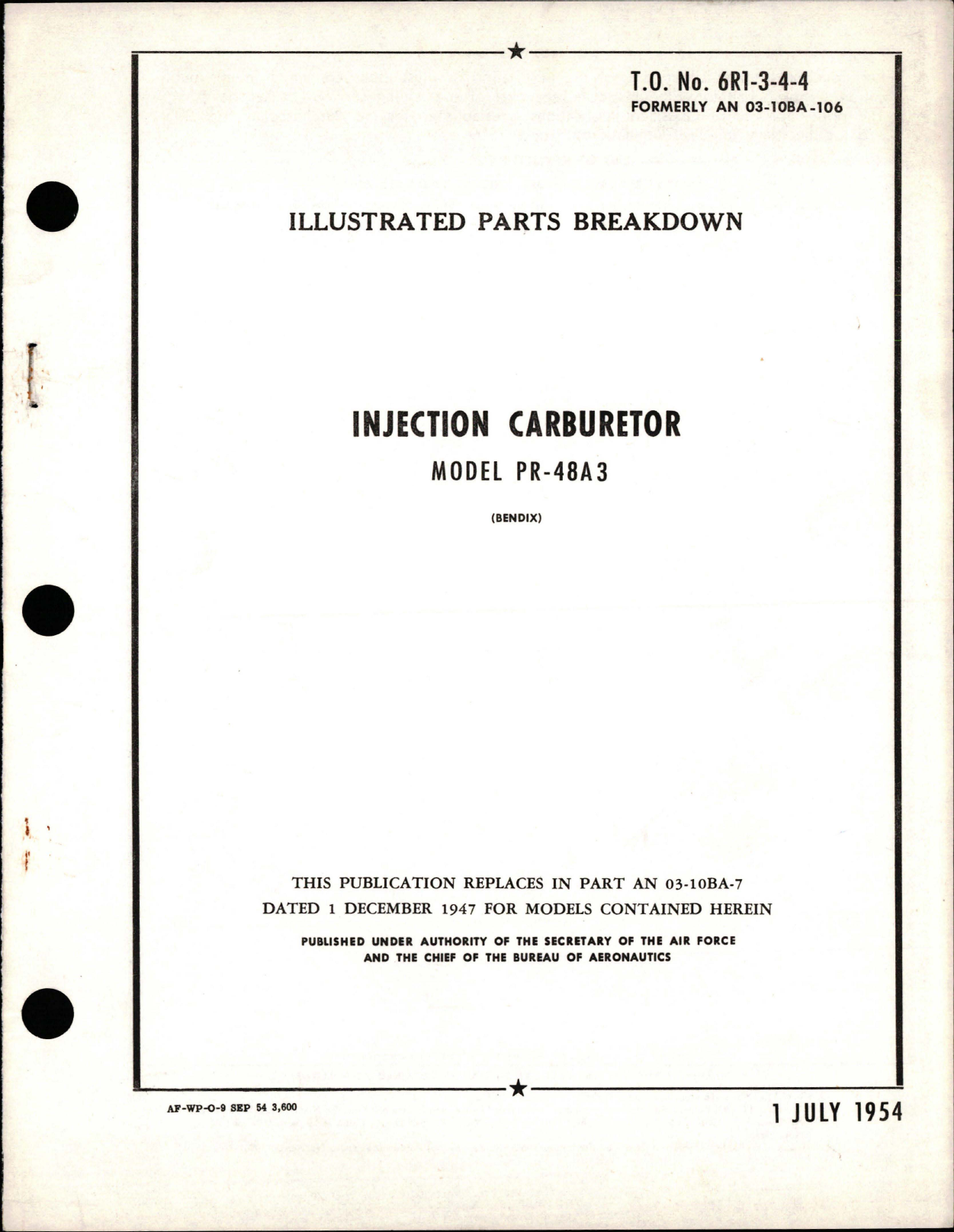 Sample page 1 from AirCorps Library document: Illustrated Parts Breakdown for Injection Carburetor - Model PR-48A3