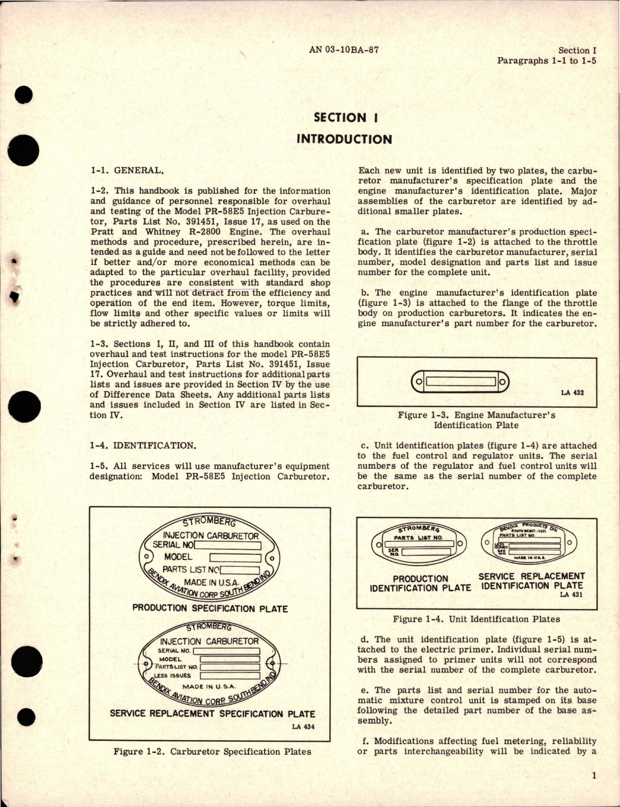 Sample page 5 from AirCorps Library document: Overhaul Instructions for Injection Carburetor - Model PR-58E5