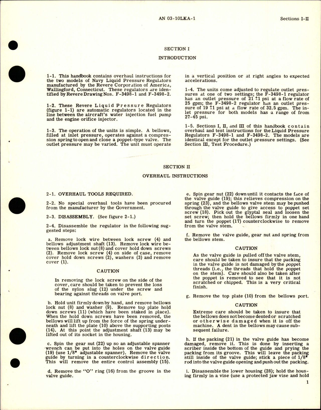 Sample page 5 from AirCorps Library document: Overhaul Instructions for Liquid Pressure Regulators - Models F-3498-1 and F3498-2